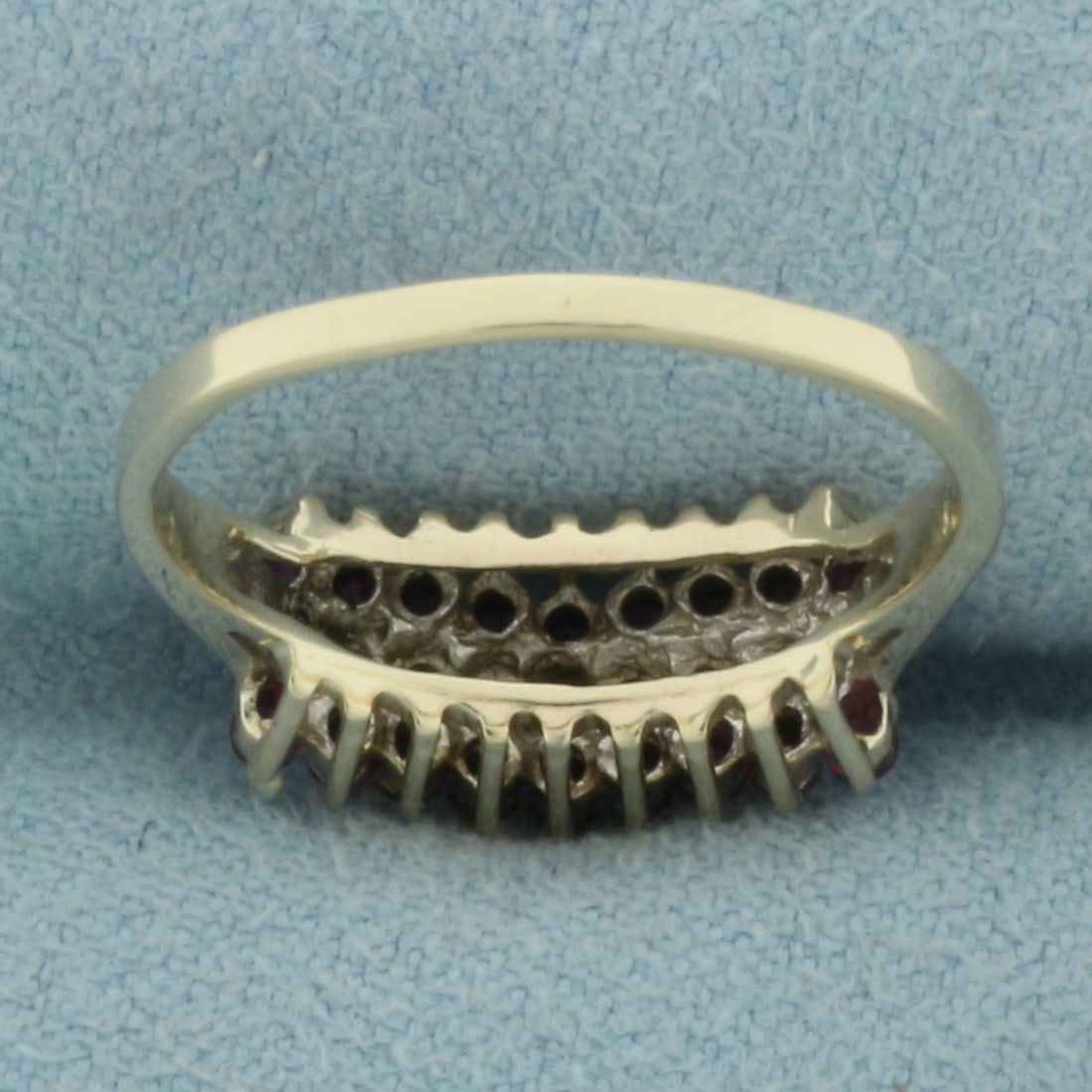 Ruby and Diamond Cathedral Ring in 10k Yellow Gold - 4