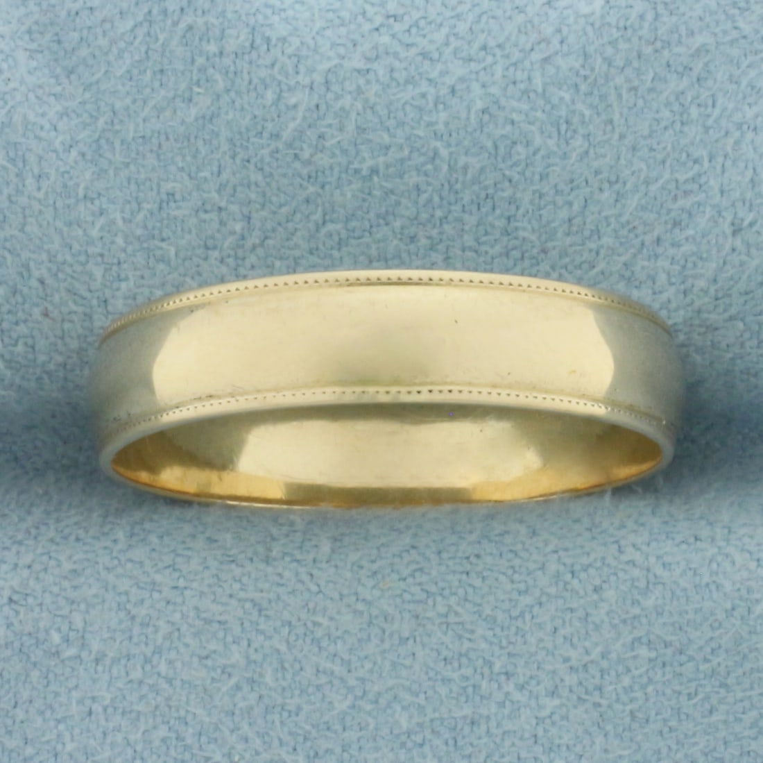 Mens Milgrain Beaded Edge Wedding Band Ring in 14k Yellow Gold: In 14K Yellow Gold. 5mm wide. Milgrain beaded edge. Size 12. 3.7g.