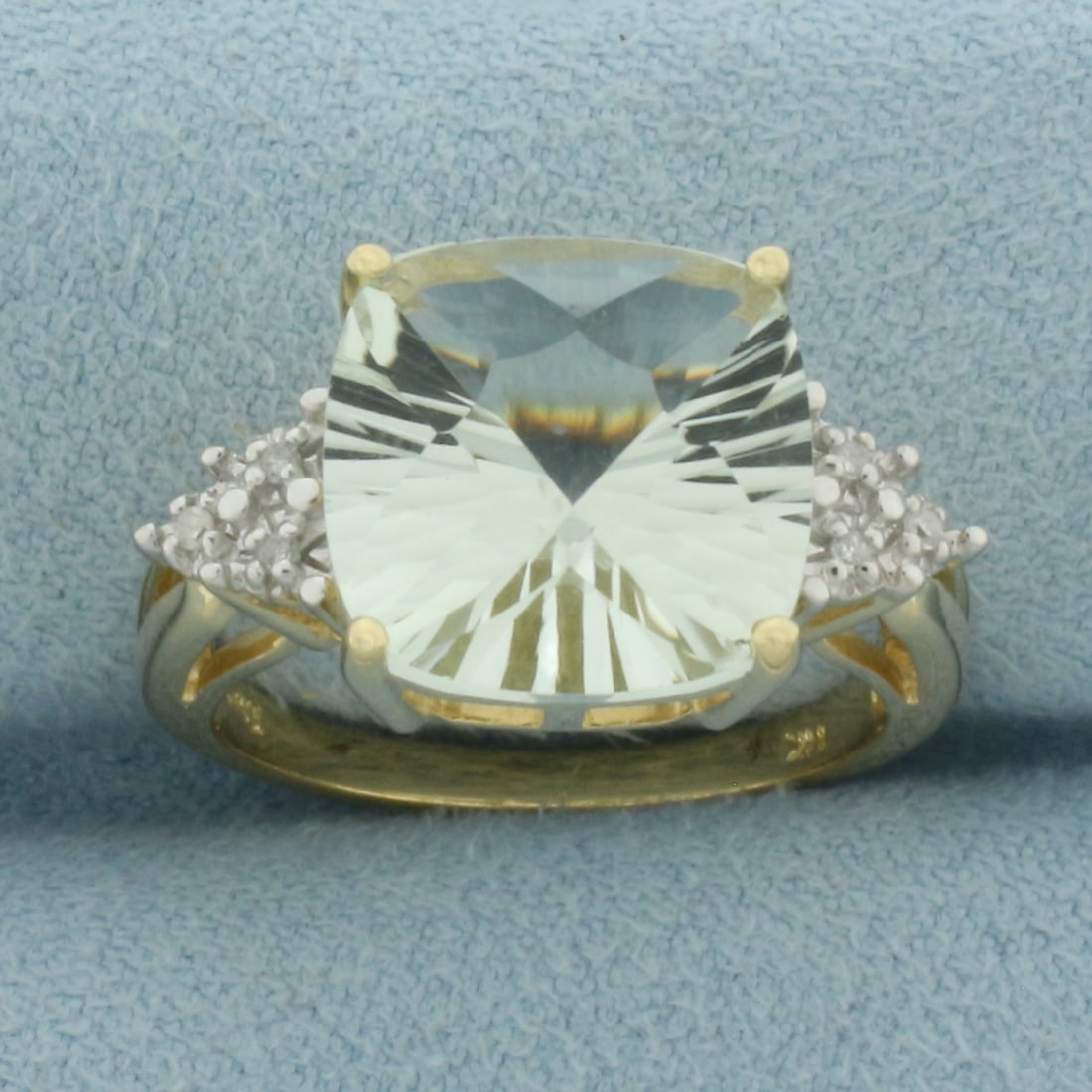 Prasiolite and Diamond Ring in 14k Yellow Gold (1 of 4)