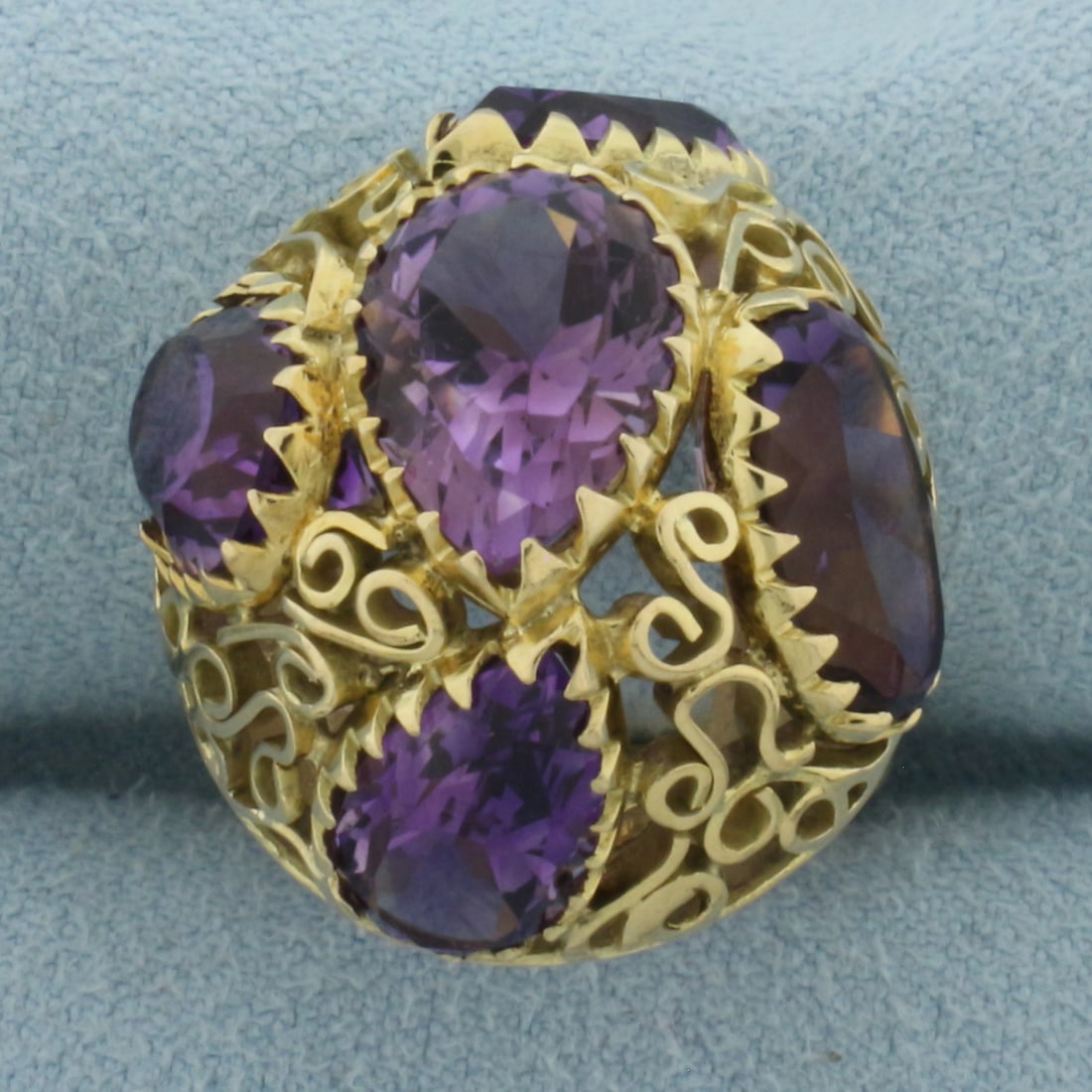 Amethyst Bombe Ring in 14k Yellow Gold (1 of 4)