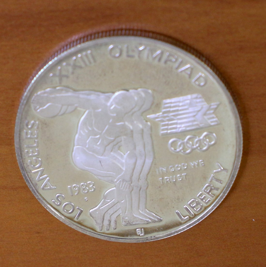 1983 Los Angeles Olympics Commemorative Silver Dollar Proof Coin (1 of 2)