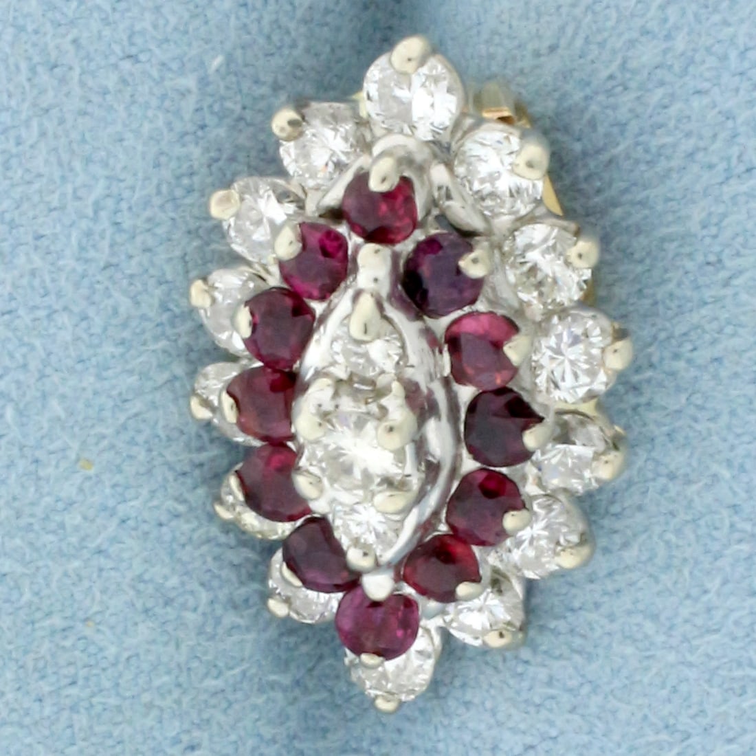 Diamond and Ruby Pendant or Slide in 14k White and Yellow Gold (1 of 3)