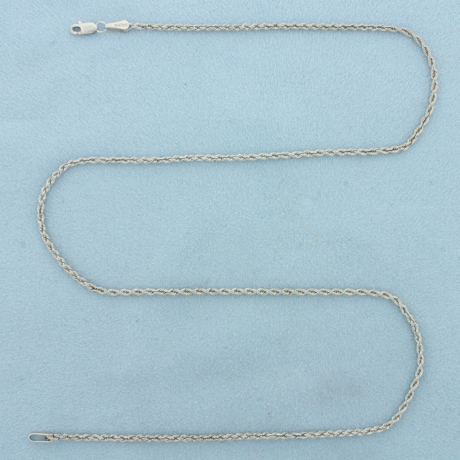 18 Inch Rope Link Chain Necklace in 10k White Gold (1 of 2)