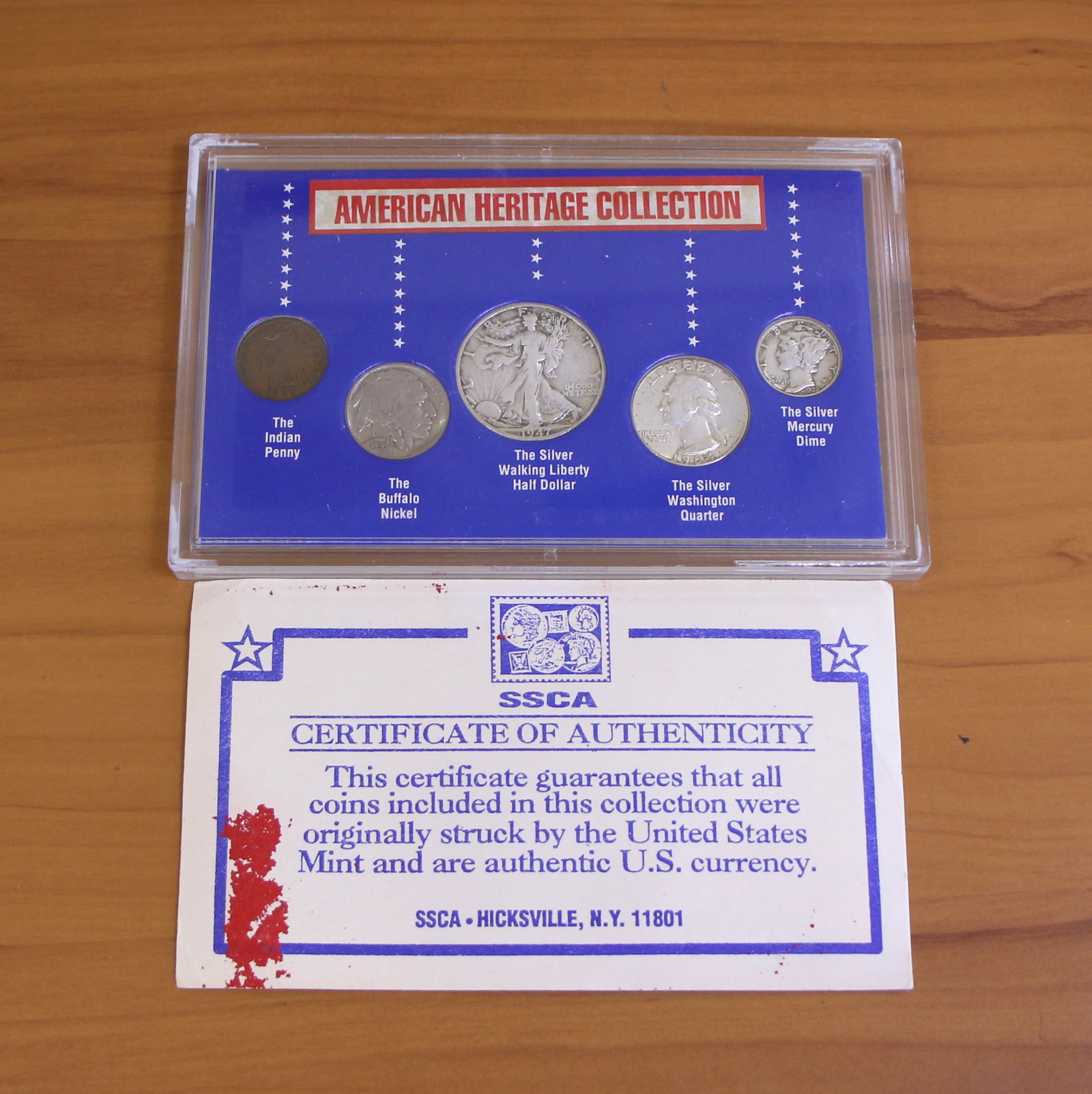 US Mint Liberty Coin Heritage Coin Set: Contains: 1943 Lincoln Liberty Penny,1901 Liberty Head Nickel, 1944 90% Silver Liberty Head Mercury Dime, 1928 90% Silver Standing Liberty Quarter, and 1920 90% Silver Walking Liberty Half Dollar. Set
