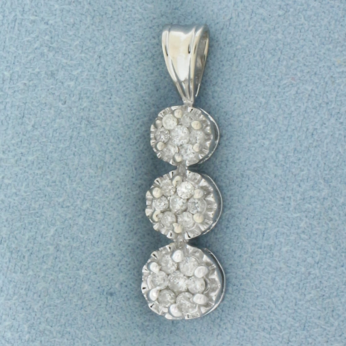 Diamond Past Present Future Pendant in 10k White Gold: In 10k White Gold. Contains twenty one high quality diamonds, 1/2ct TW. 1 1/8 inch long. 1/4 inch wide. 2.9g.