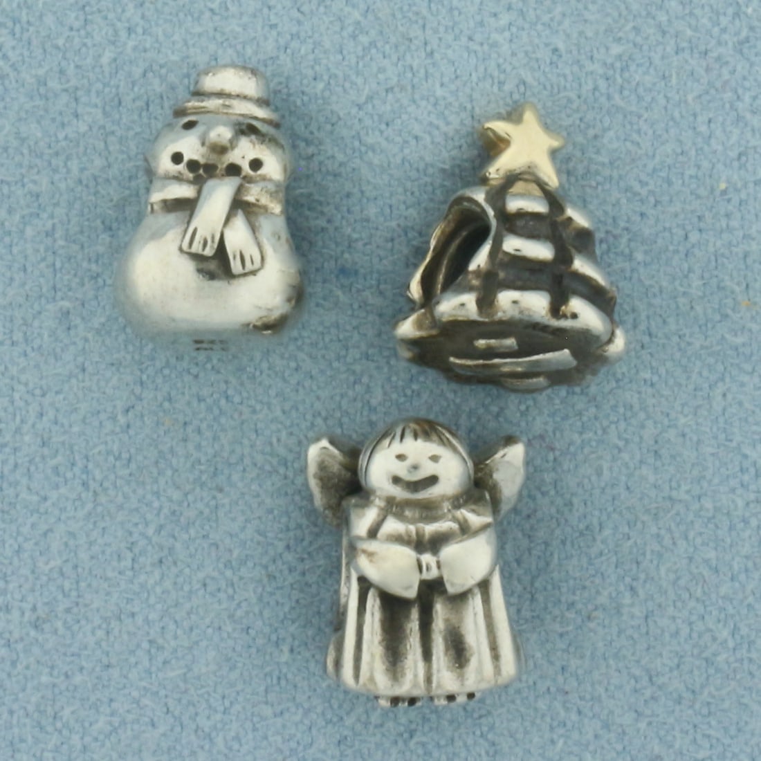 Pandora Christmas Charm Beads Set of 3 in Sterling Silver (1 of 2)