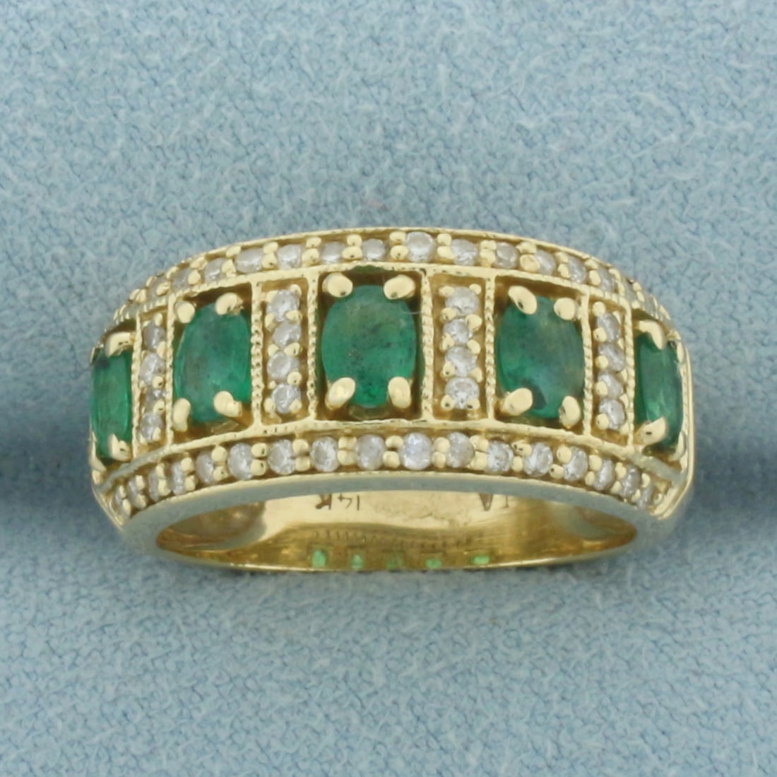 Emerald and Diamond Ring in 14k Yellow Gold (1 of 4)