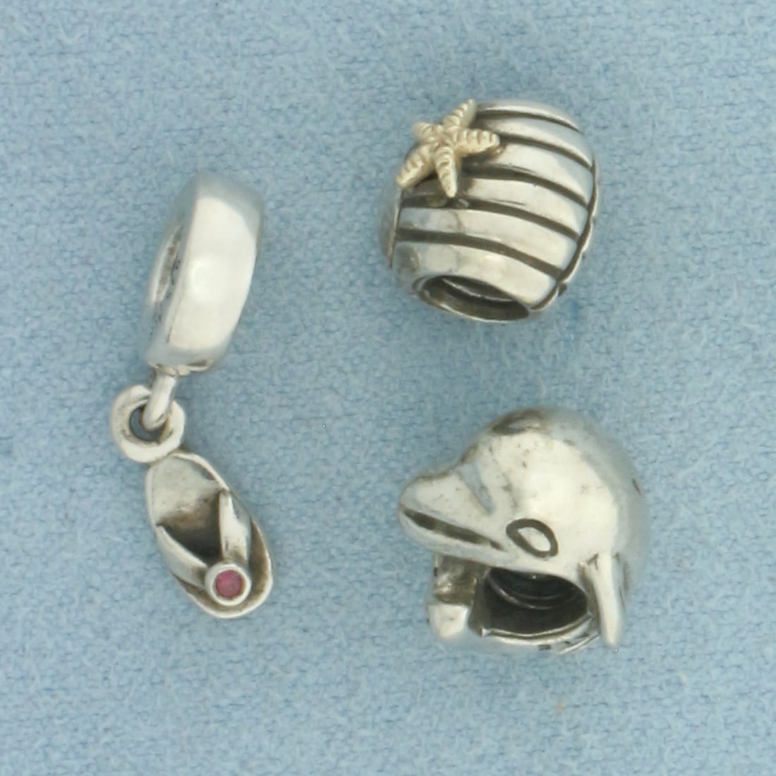 Pandora Sea Life Beach Charms Set of 3 in Sterling Silver (1 of 2)