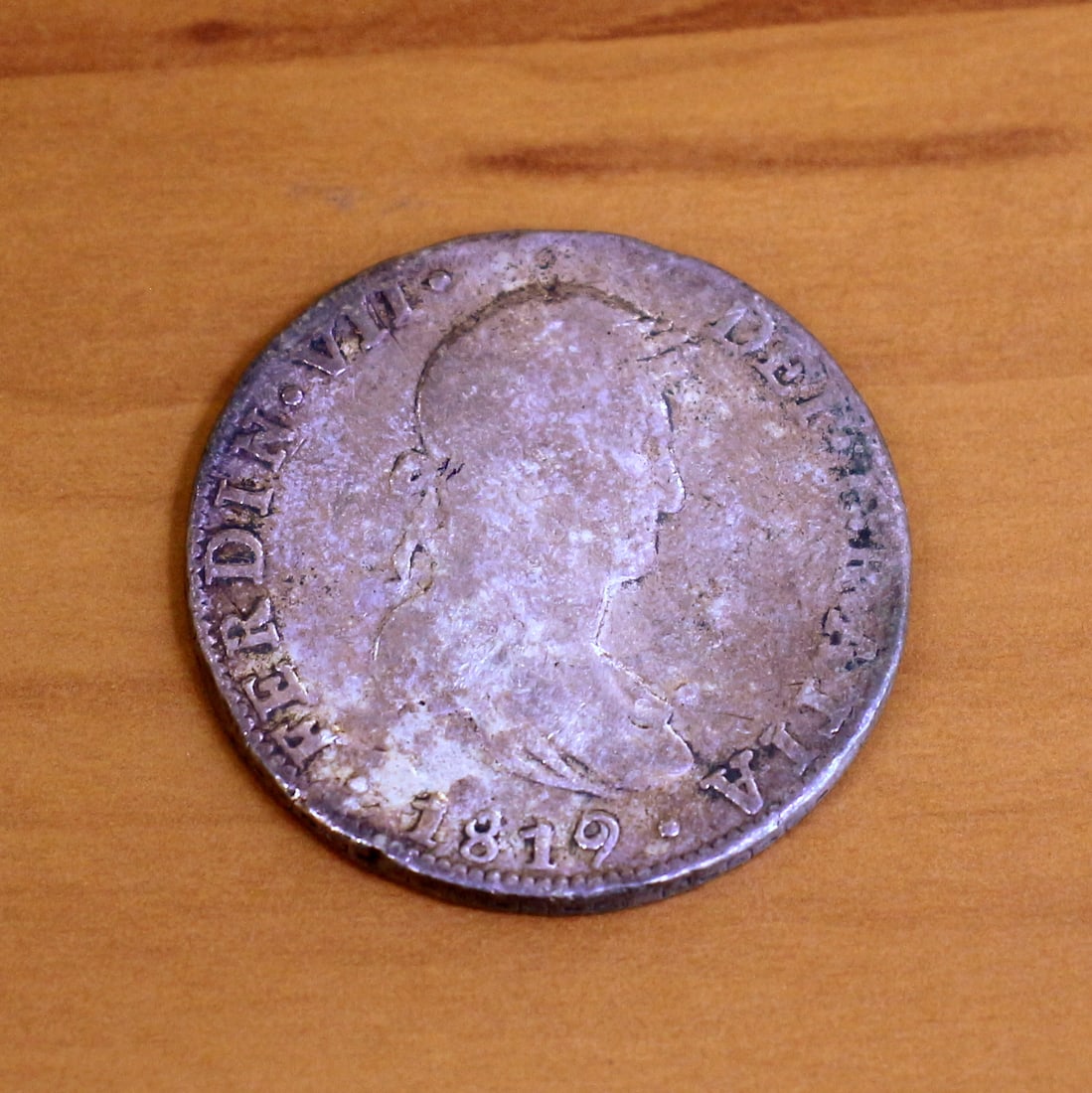 1819 Mexico 8 Reales Ferdinand VII Silver Coin (1 of 2)