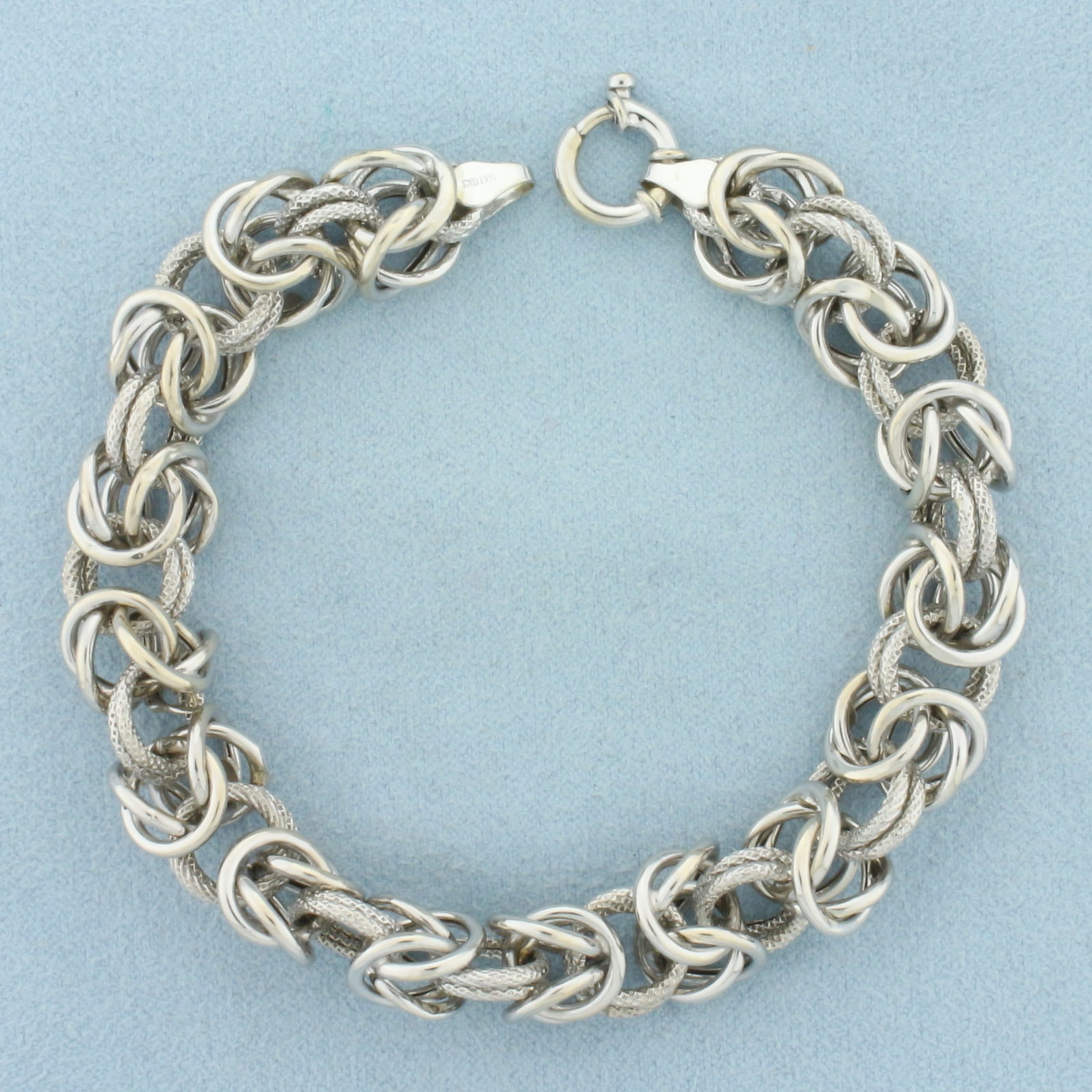 Italian Byzantine Link Bracelet in 14k White Gold (1 of 2)
