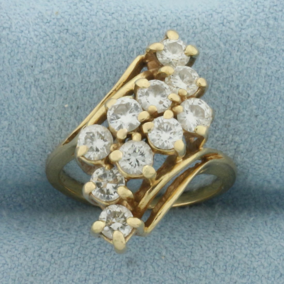 Diamond Bypass Ring in 14k Yellow Gold (1 of 4)