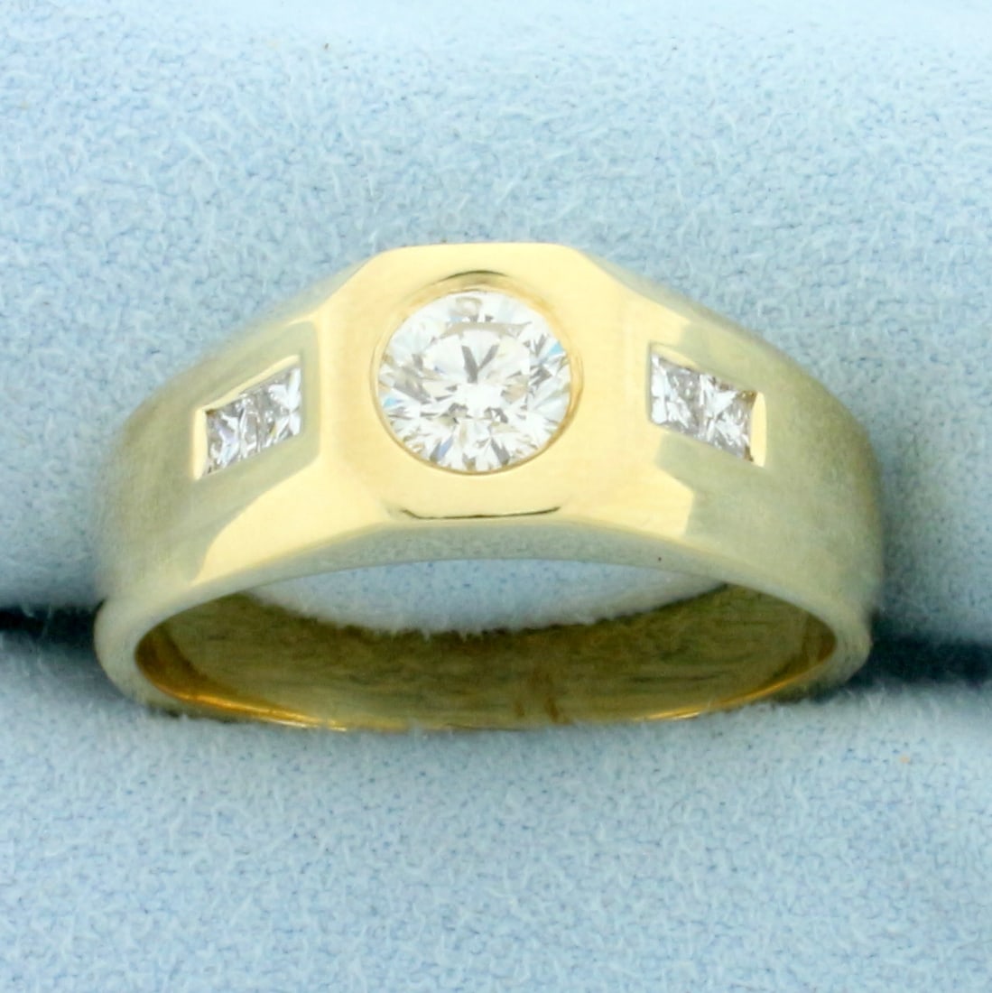 Mens Diamond Statement Ring in 14k Yellow Gold (1 of 4)