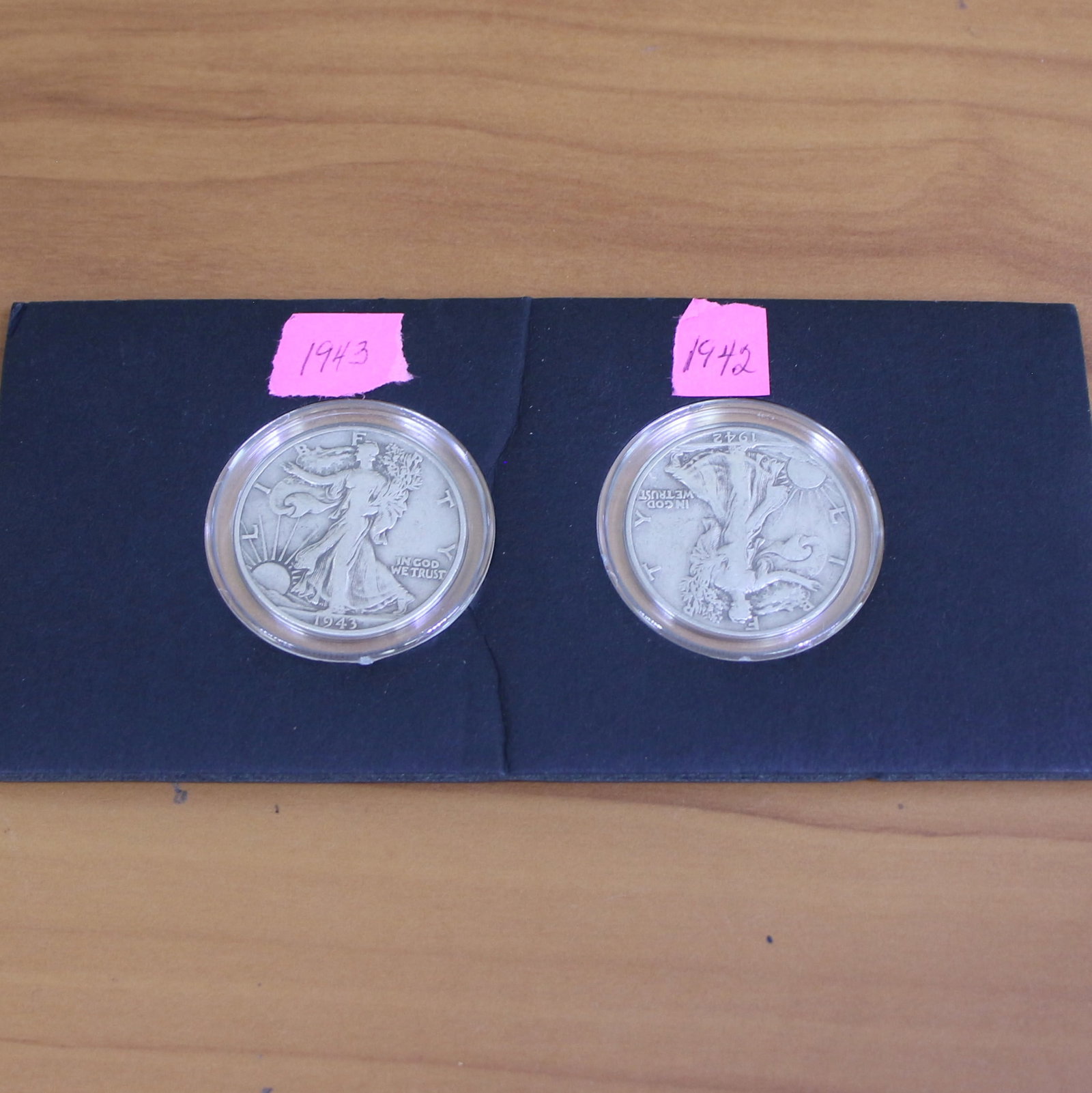 1942 and 1943 Walking Liberty Silver Half Dollar Coins (1 of 2)