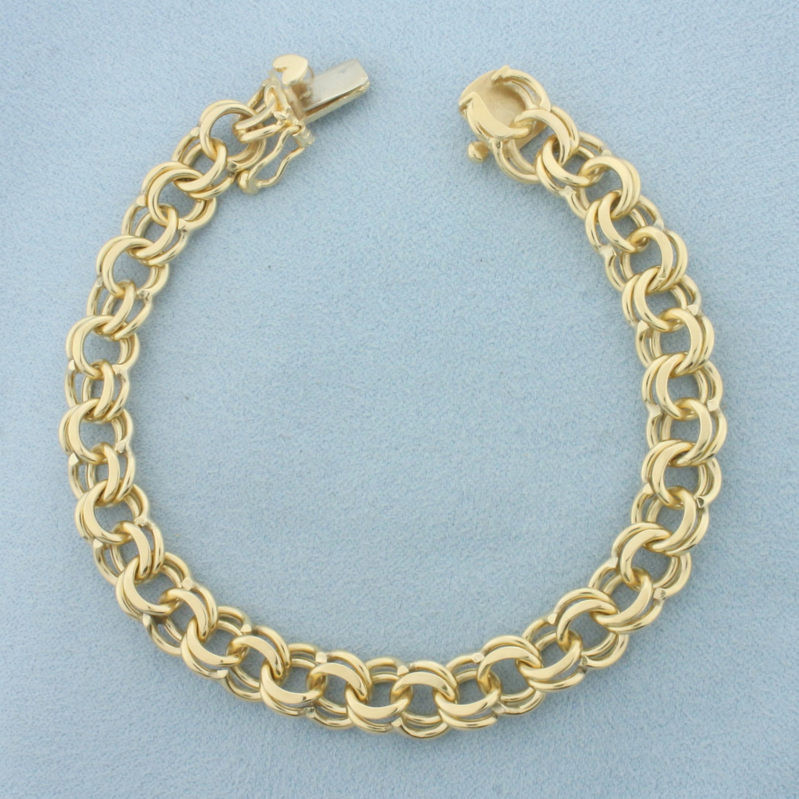 Double Loop Charm Bracelet in 14k Yellow Gold (1 of 2)