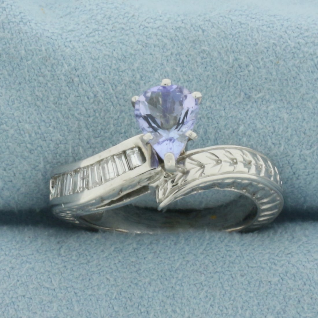 Tanzanite and Diamond Ring in 14k White Gold (1 of 4)
