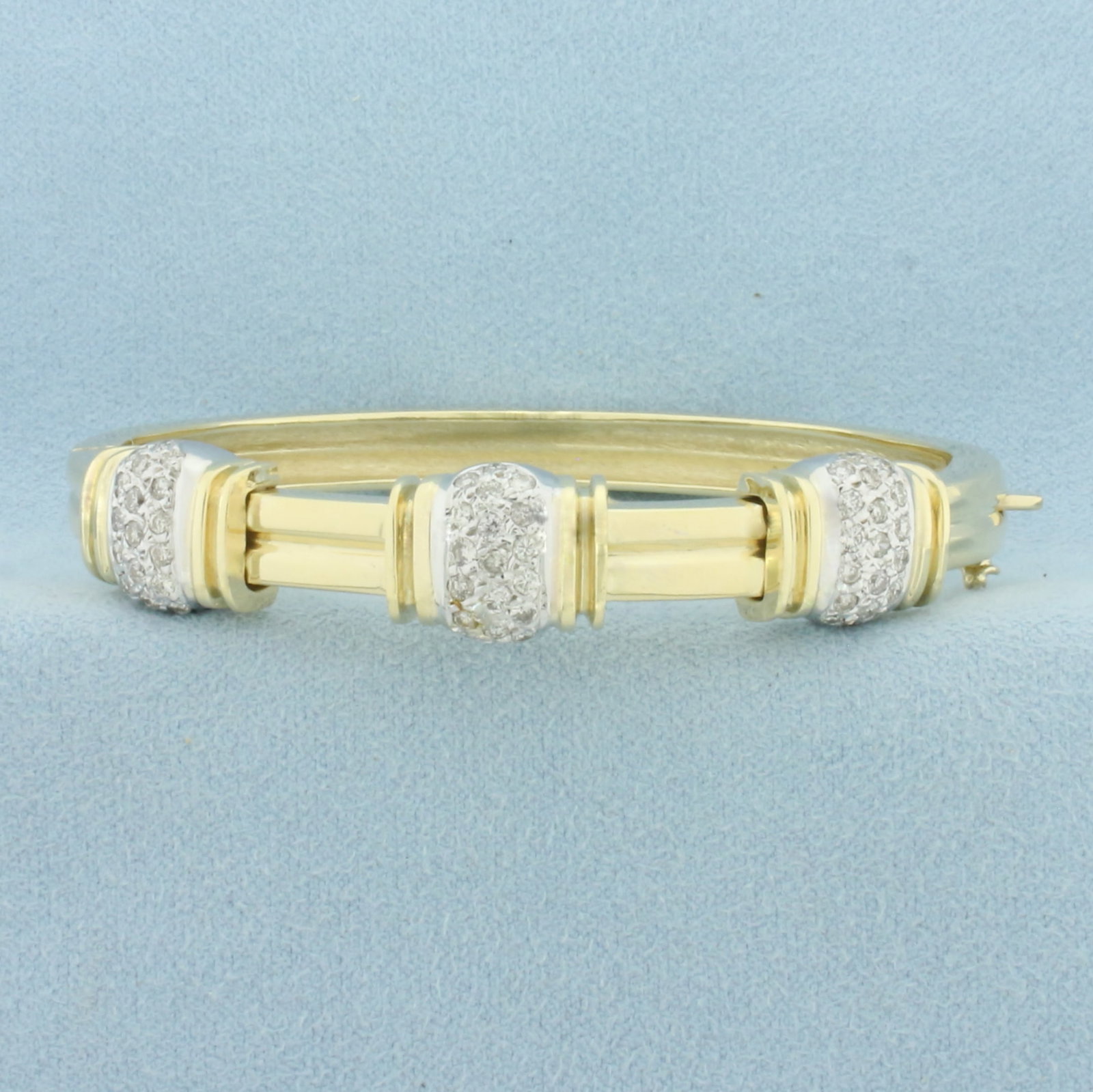 Hinged Diamond Bangle Bracelet in 14k Yellow Gold (1 of 3)