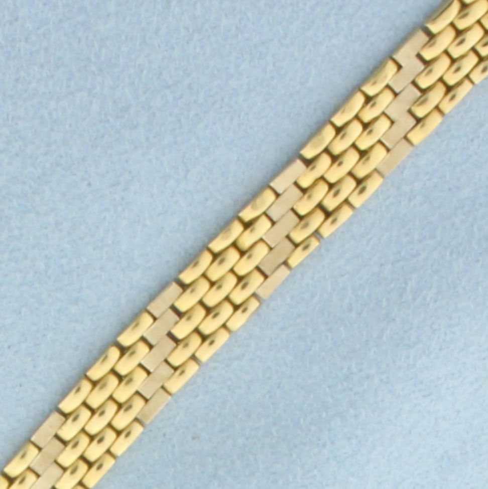 Italian Made Designer Panther Link Bracelet in 18K Yellow Gold