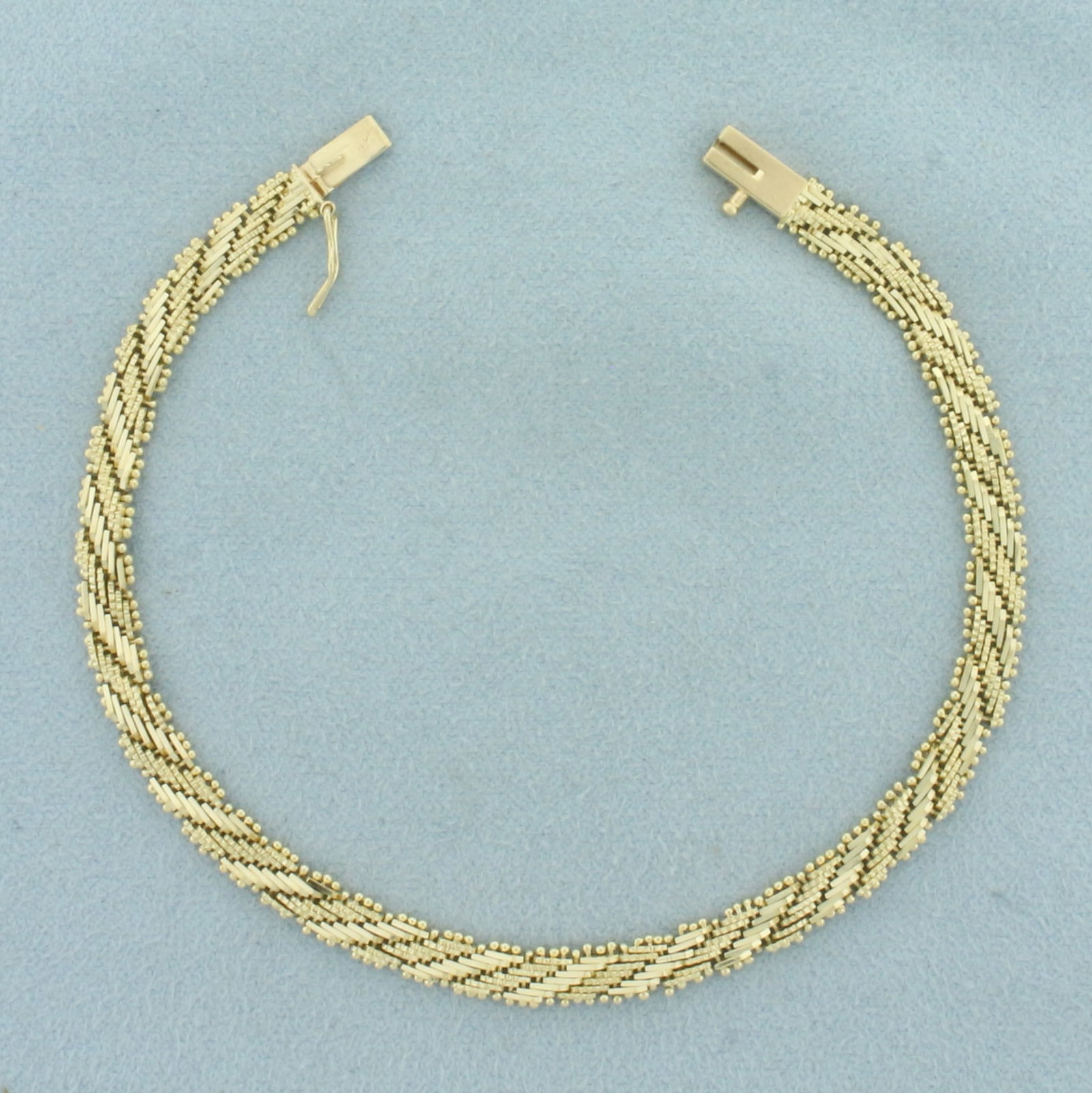 Gold Ball and Bar Link Bracelet in 14k Yellow Gold