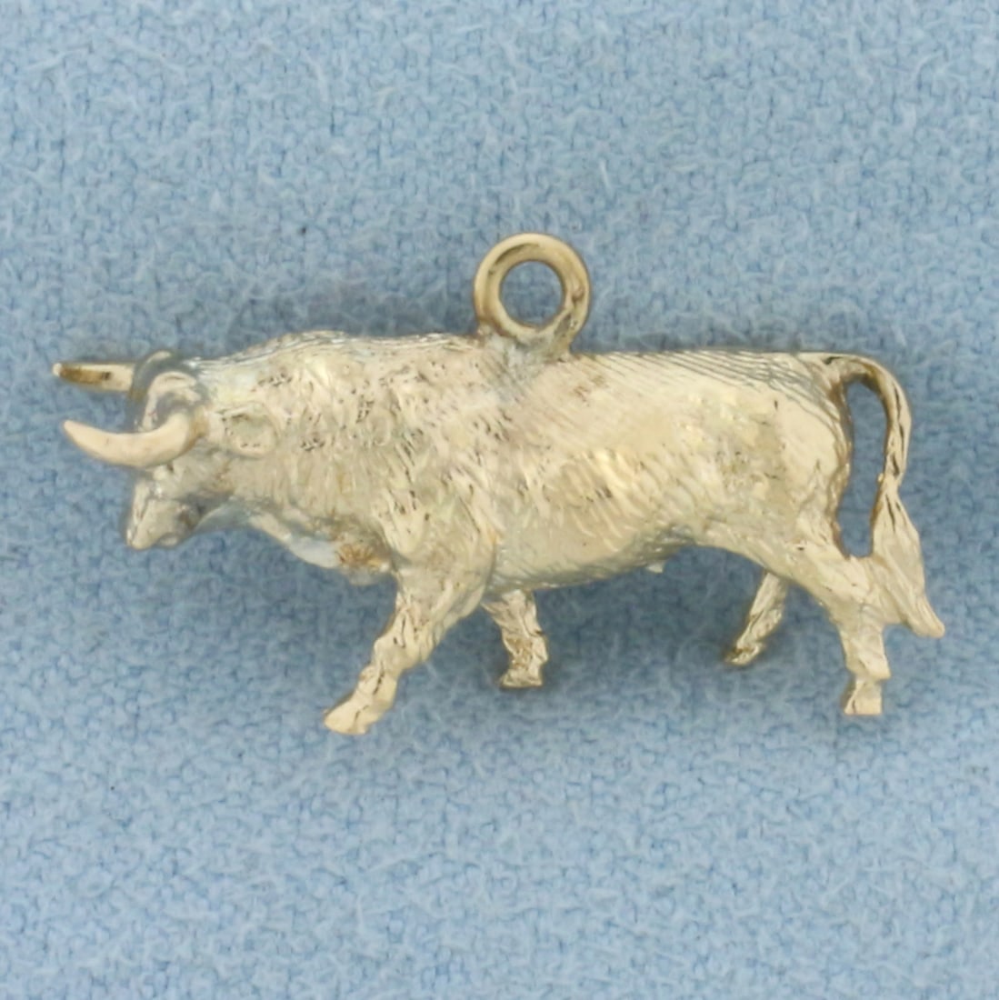 Bull Pendant or Charm in 18k Yellow Gold