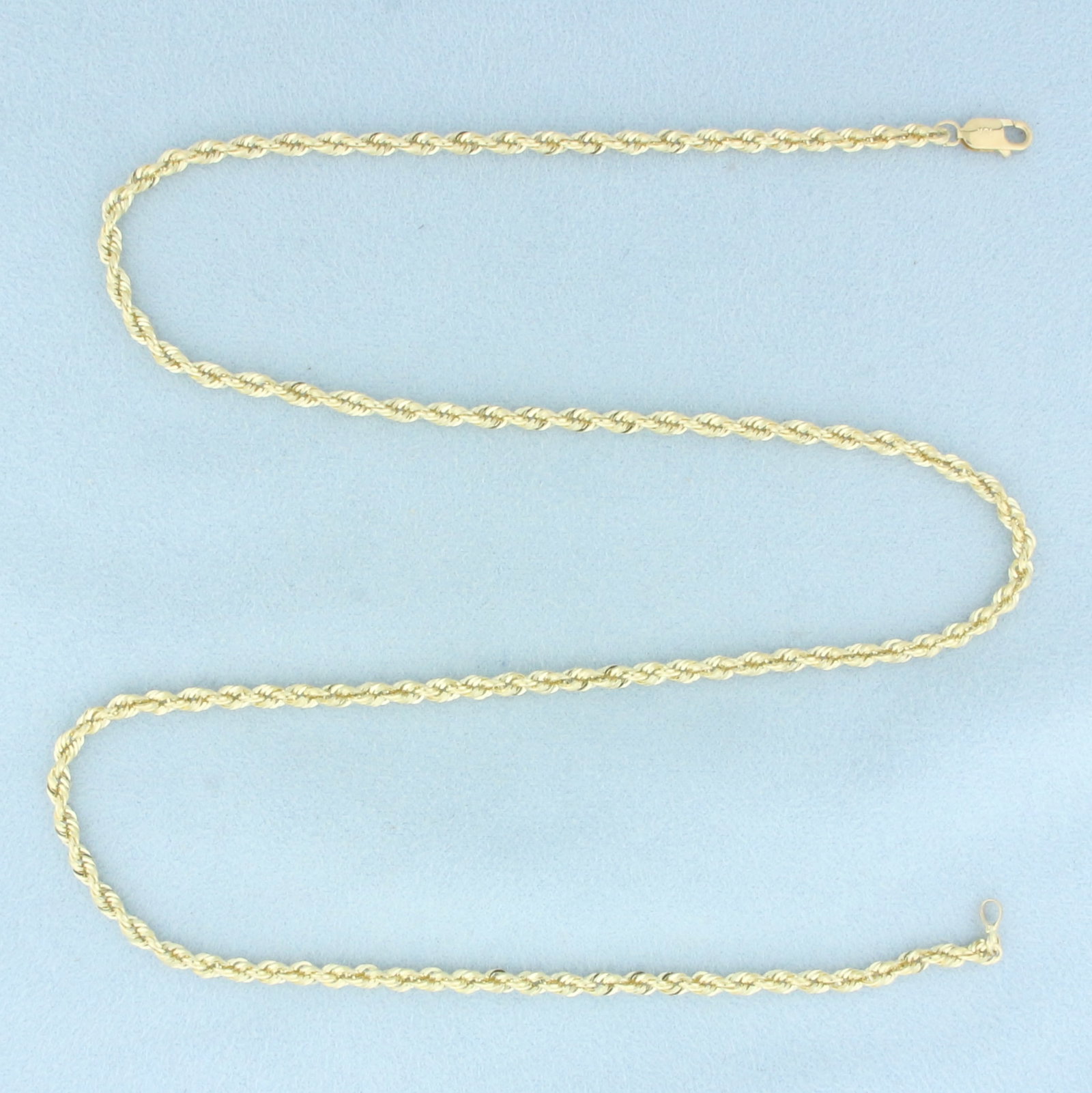 20 Inch Rope Link Chain Necklace in 10k Yellow Gold