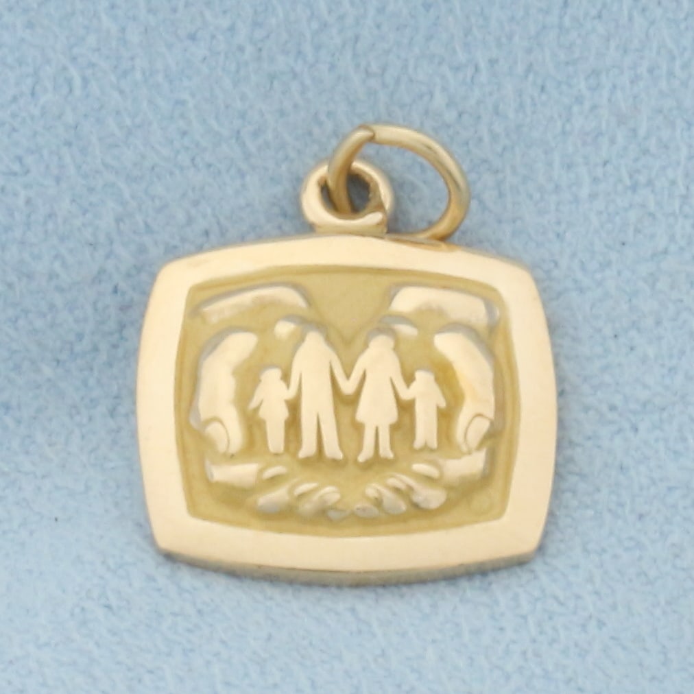 Family Charm or Pendant in 14k Yellow Gold