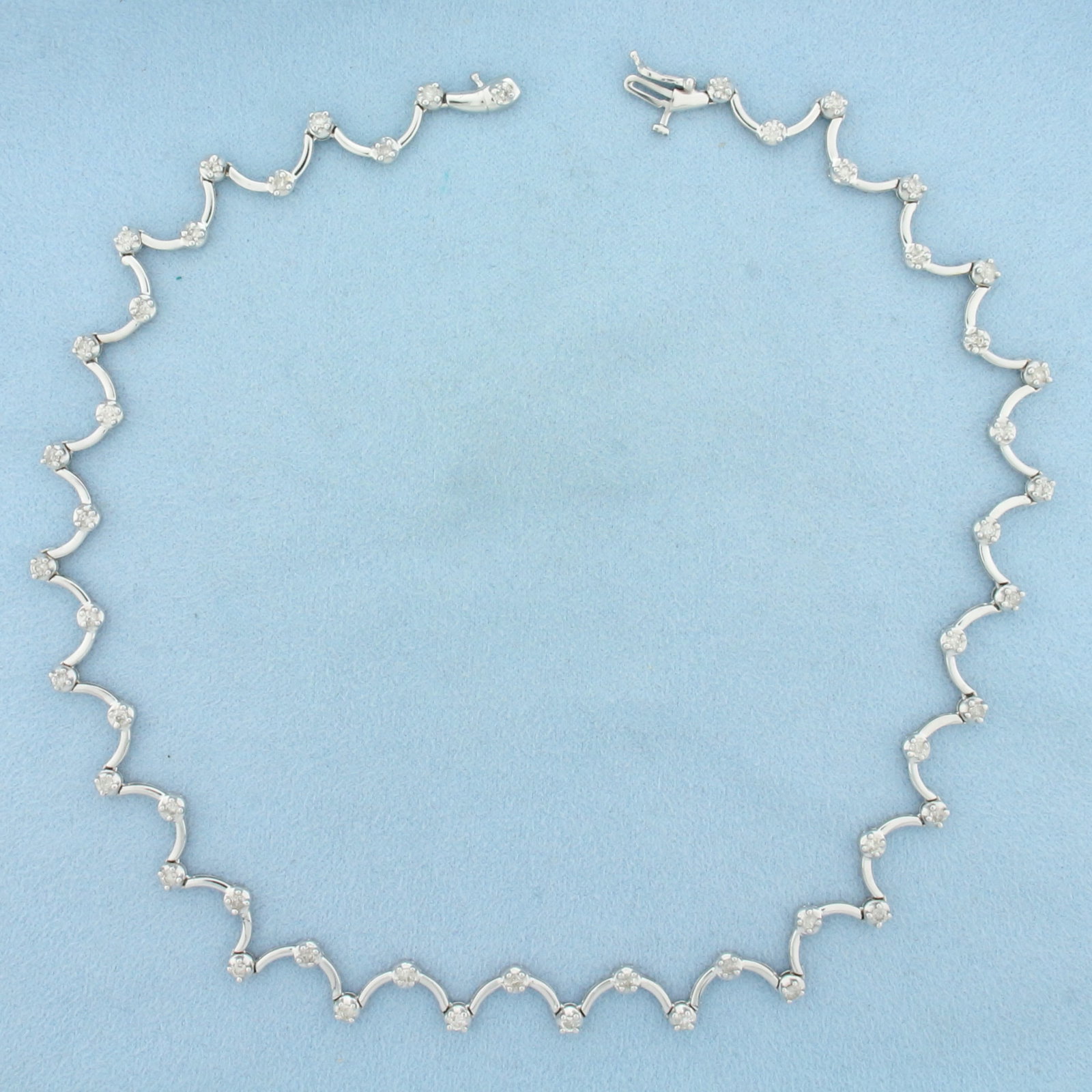 Designer Diamond Choker Necklace in 14k White Gold