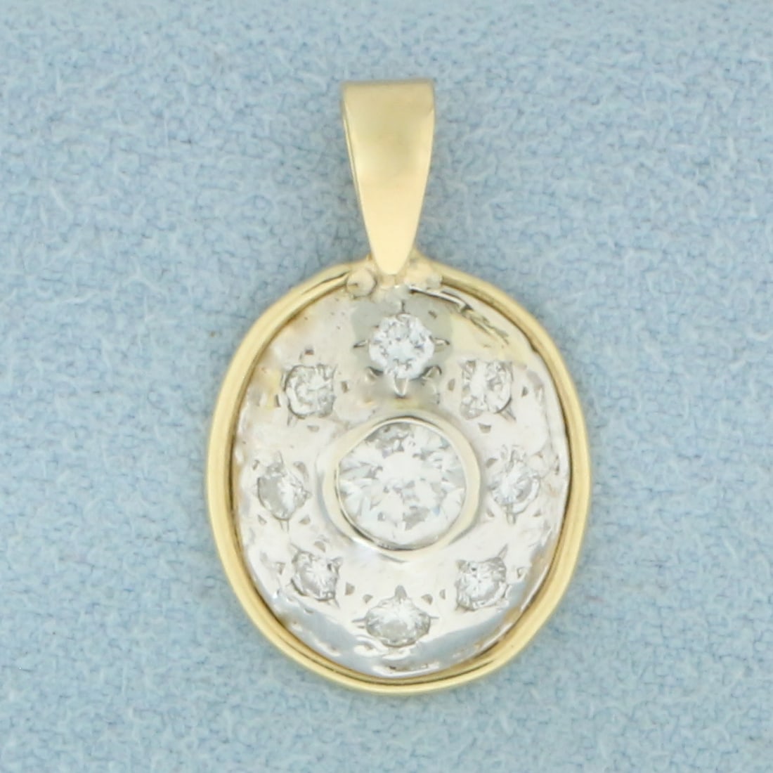 Vintage Diamond Pendant in 14k Yellow and White Gold