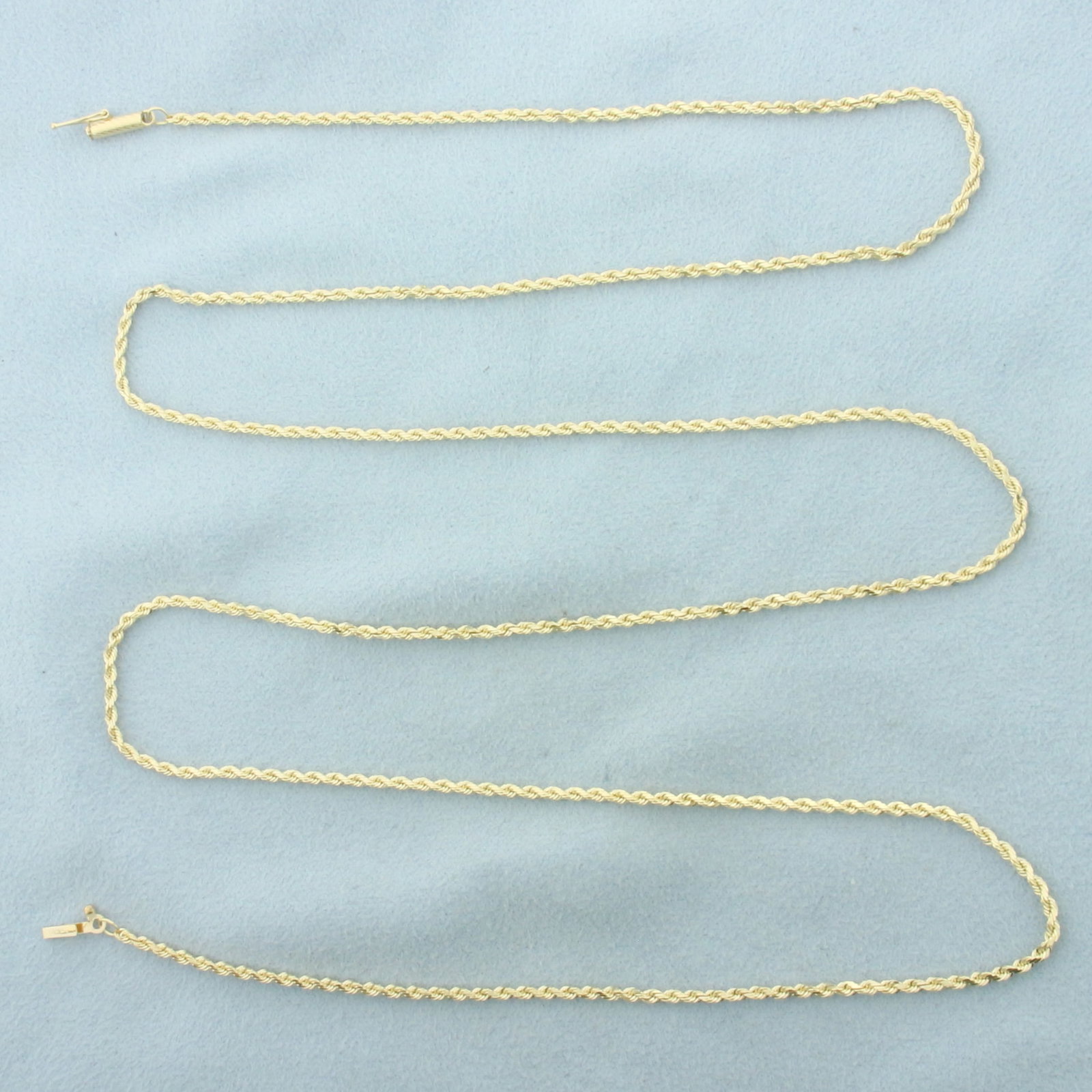 30 Inch Rope Link Chain Necklace in 14k Yellow Gold