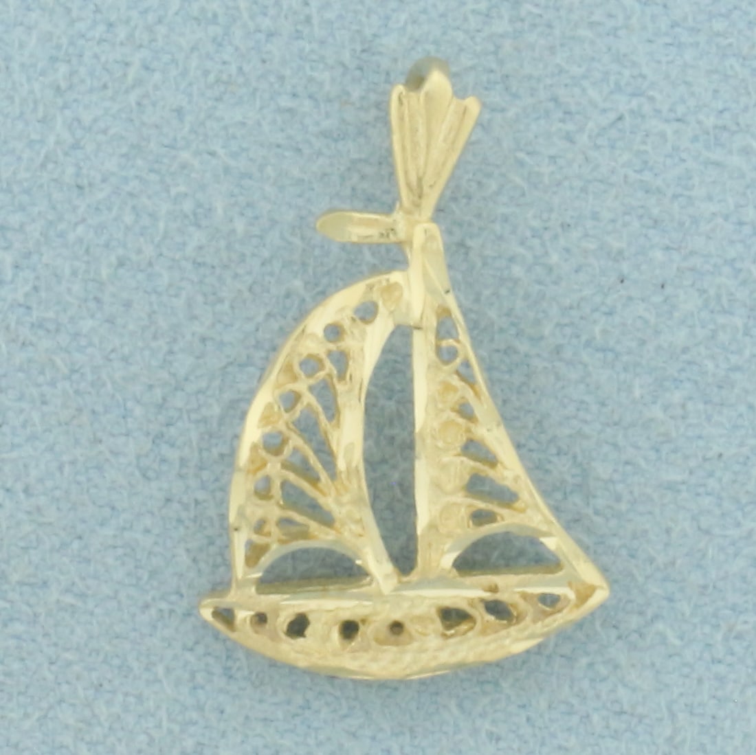 Sailboat Pendant in 14k Yellow Gold
