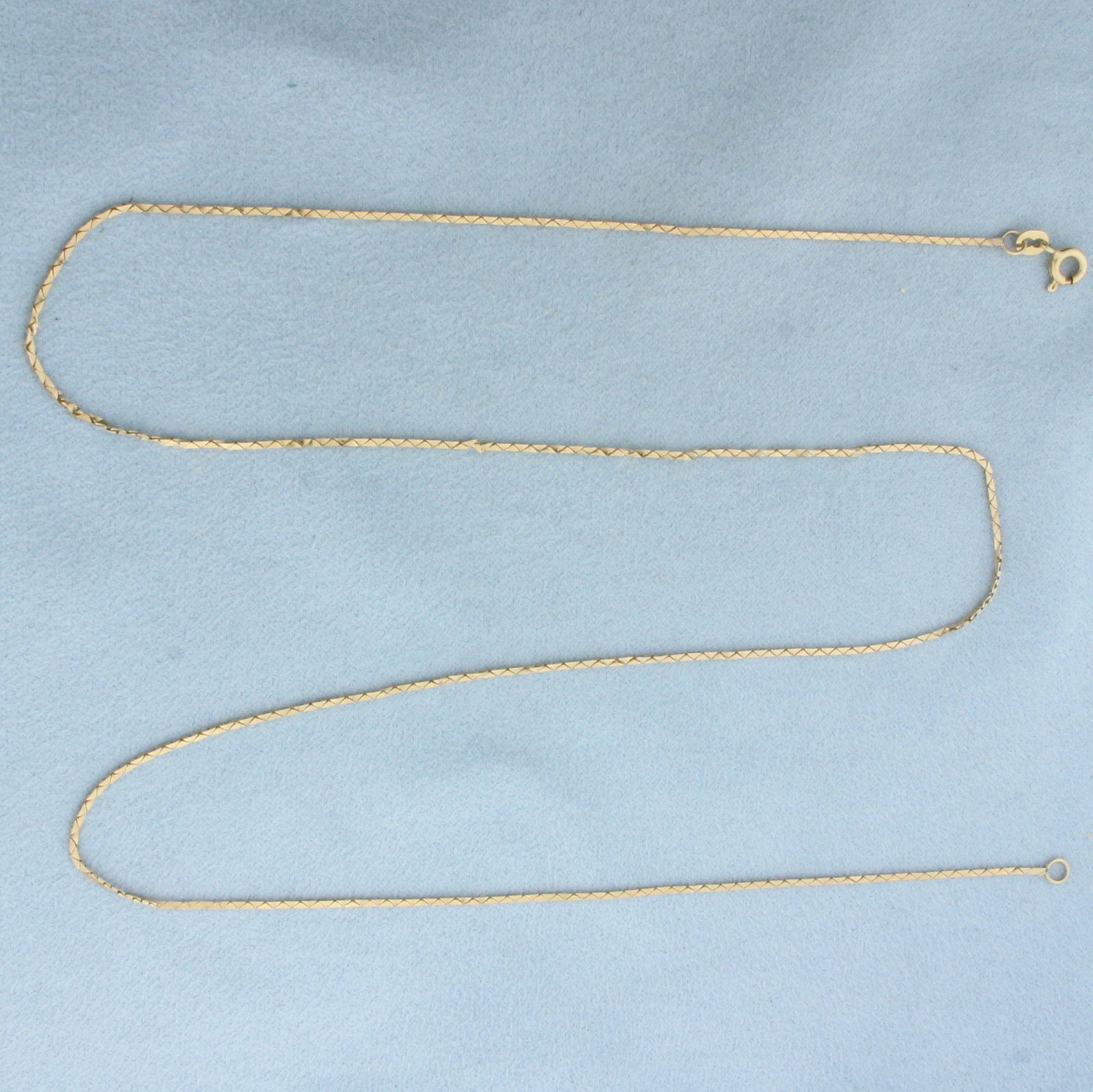 Italian 22 Inch Cobra Link Chain Necklace in 14k Yellow Gold