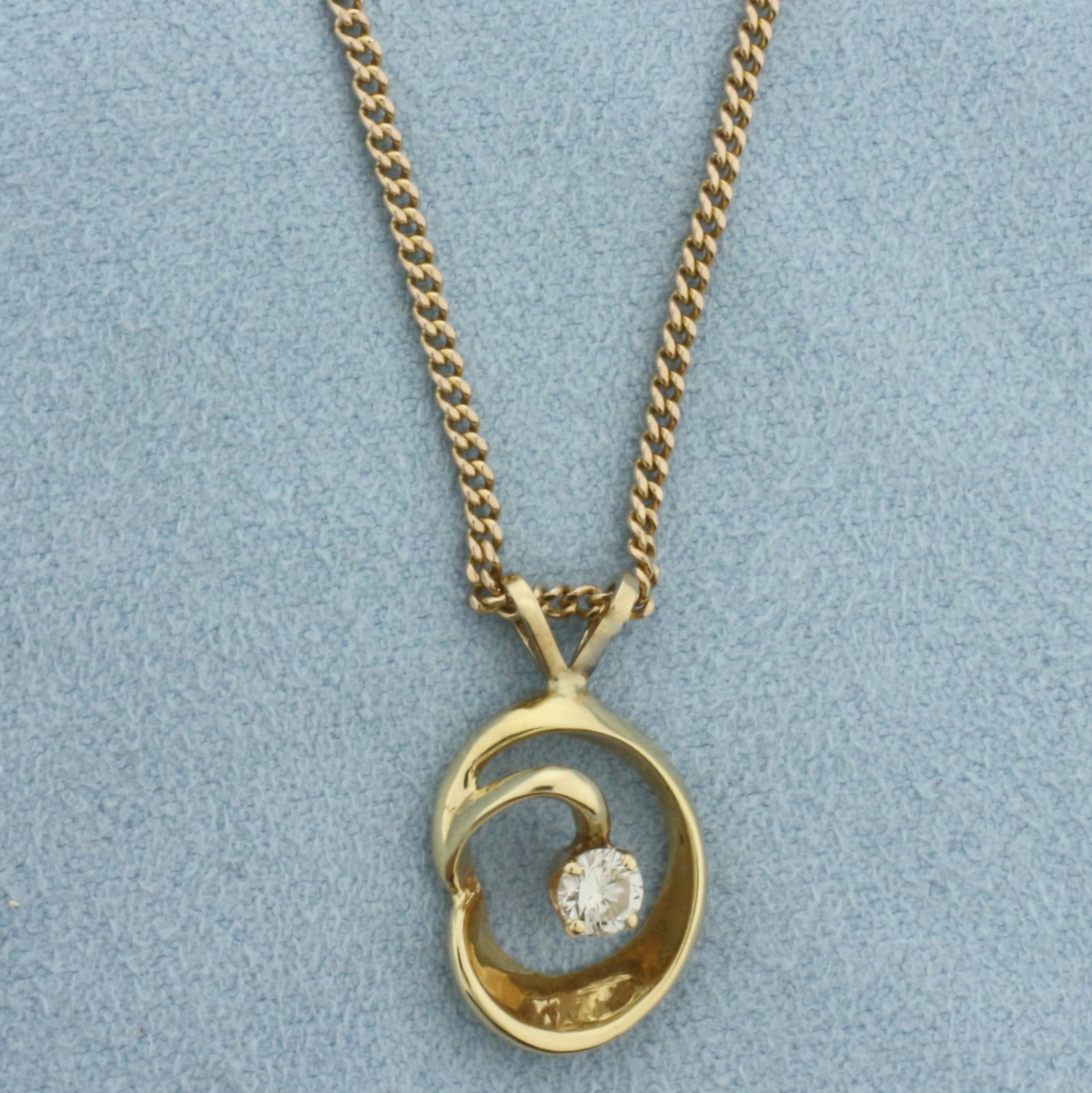 Abstract Design Diamond Necklace in 14k Yellow Gold