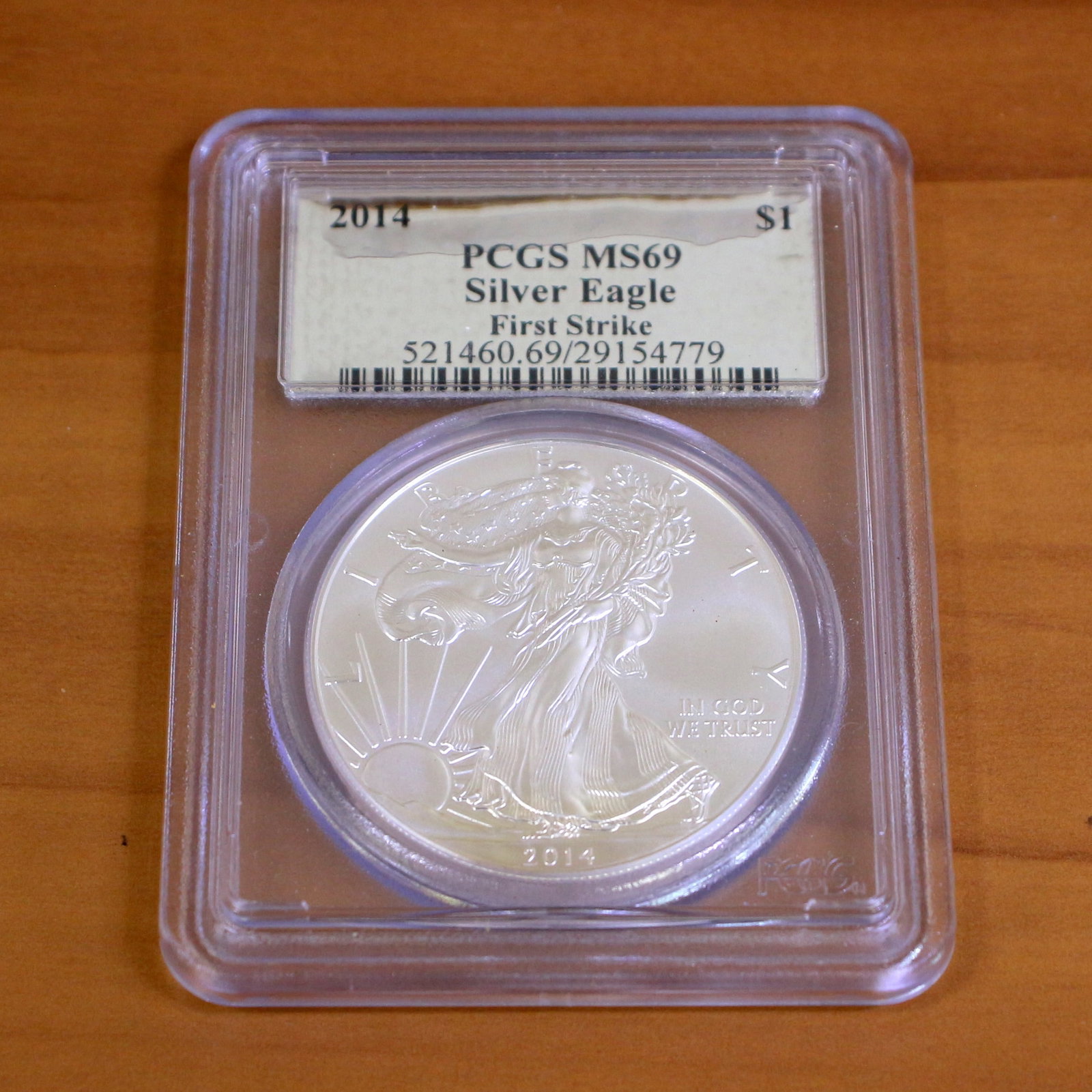 PCGS 2014 MS69 First Strike Silver Eagle Coin