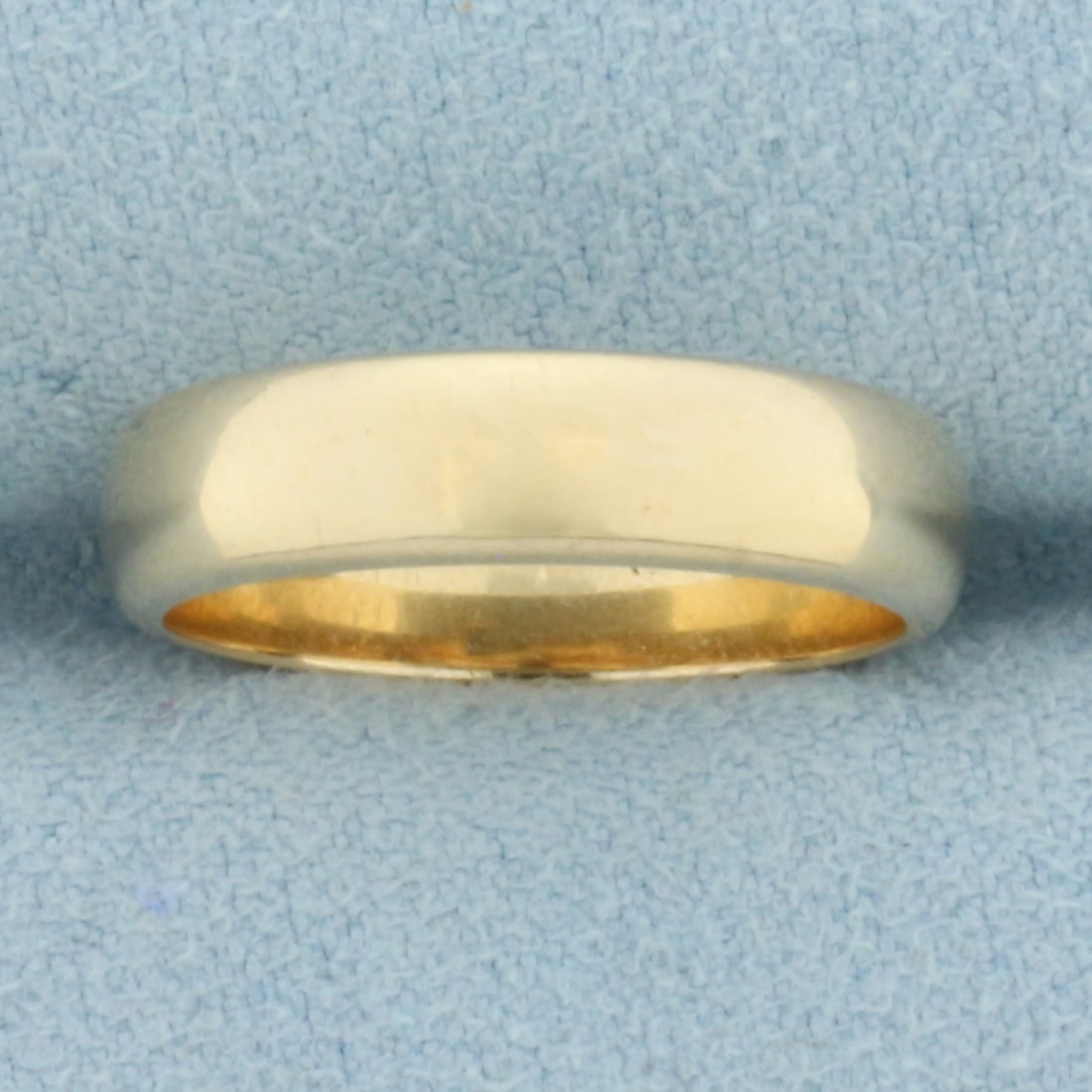 Half Dome High Polish Wedding Band Ring in 10k Yellow Gold