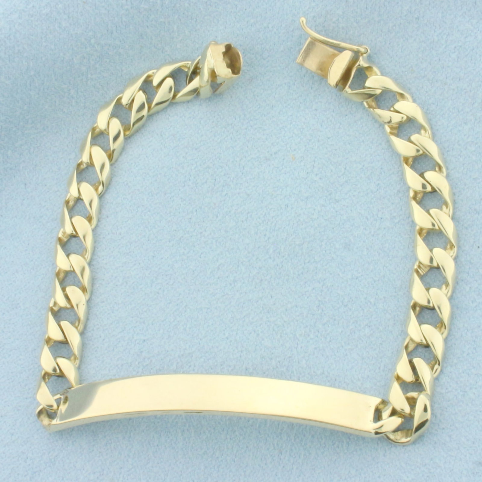 Engravable ID Name Bracelet in 14K Yellow Gold