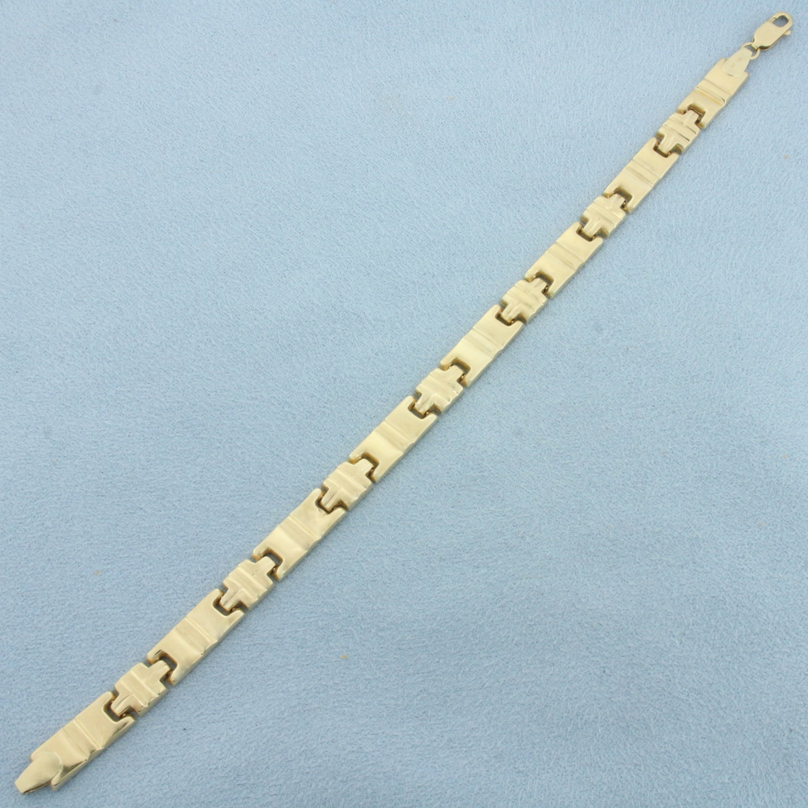 Designer Square Link Bracelet in 14k Yellow Gold