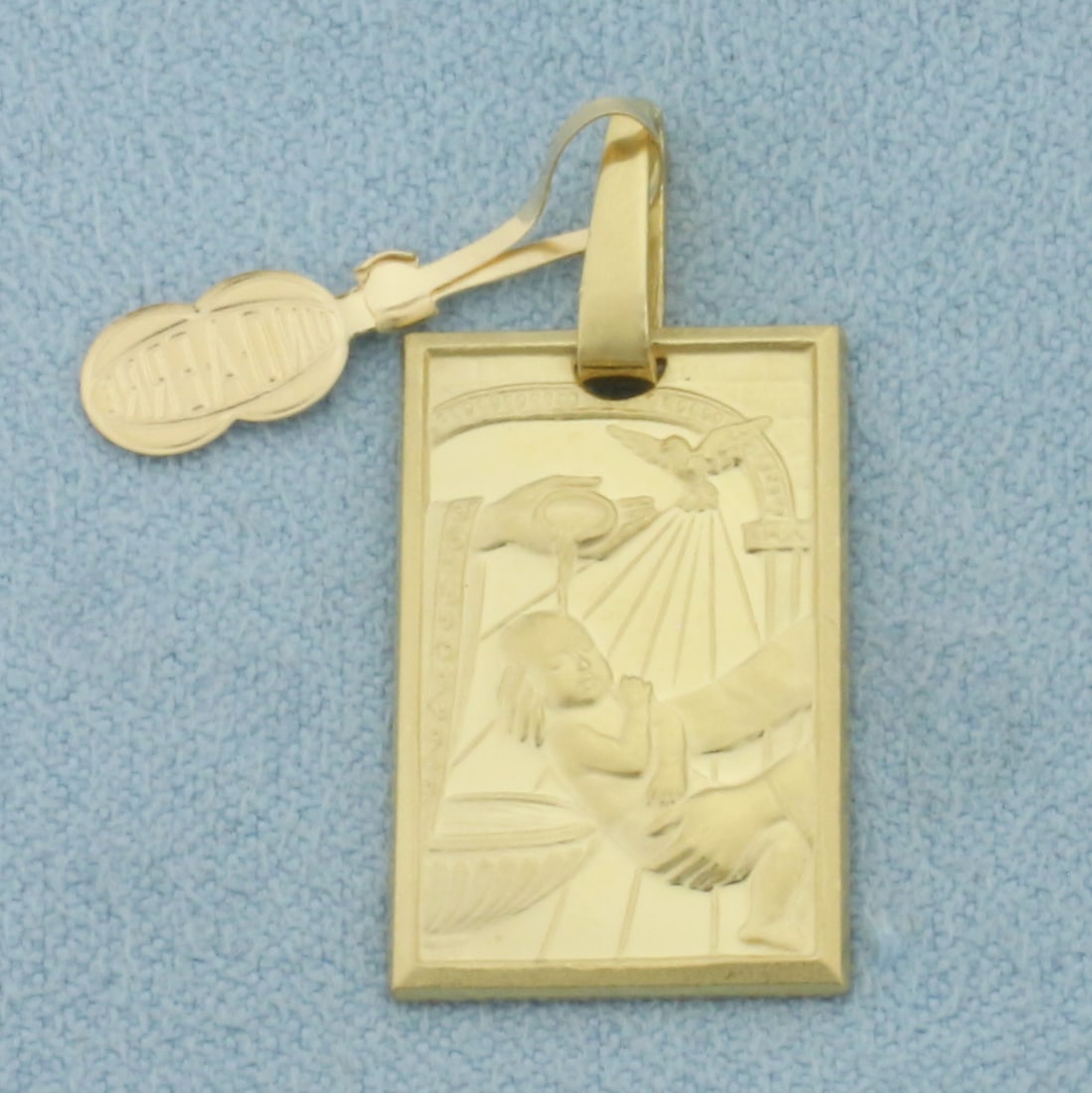 Italian Baptism Charm or Pendant in 18k Yellow Gold