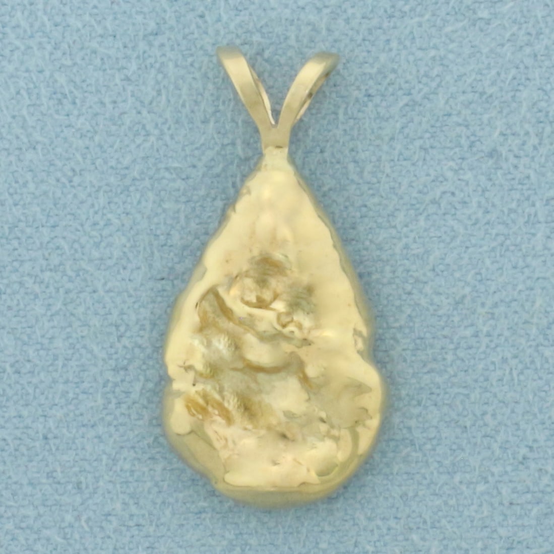Freeform Gold Nugget Pendant in 14k Yellow Gold