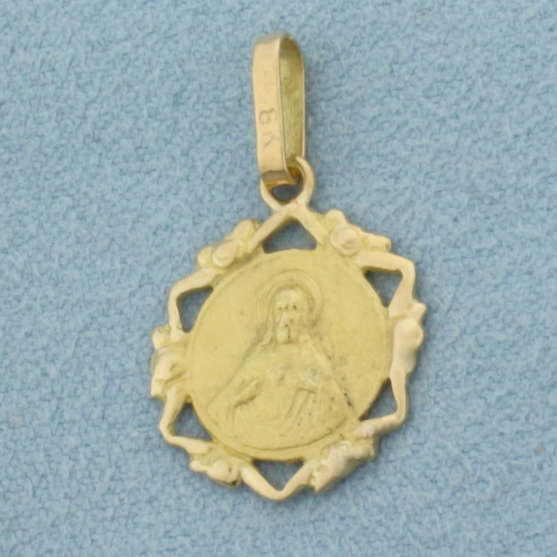 Jesus Christ Pendant or Charm in 8k Yellow Gold
