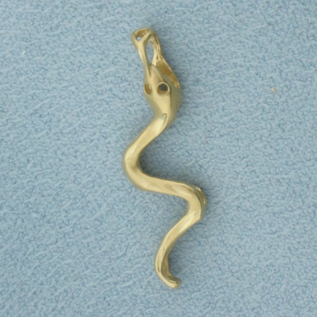 Diamond Cut Snake Pendant in 14k Yellow Gold