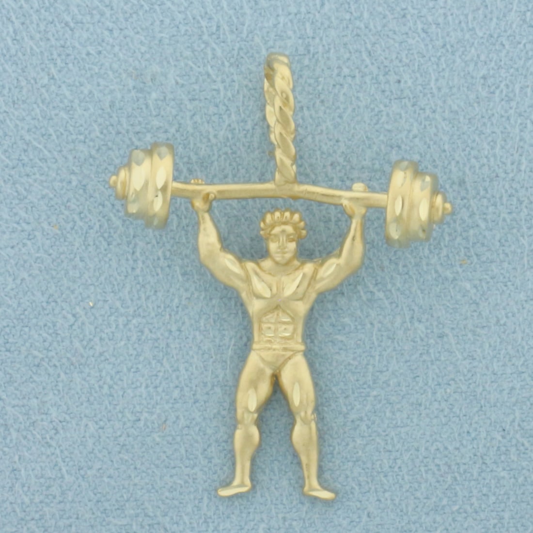 Weightlifter Pendant in 14k Yellow Gold