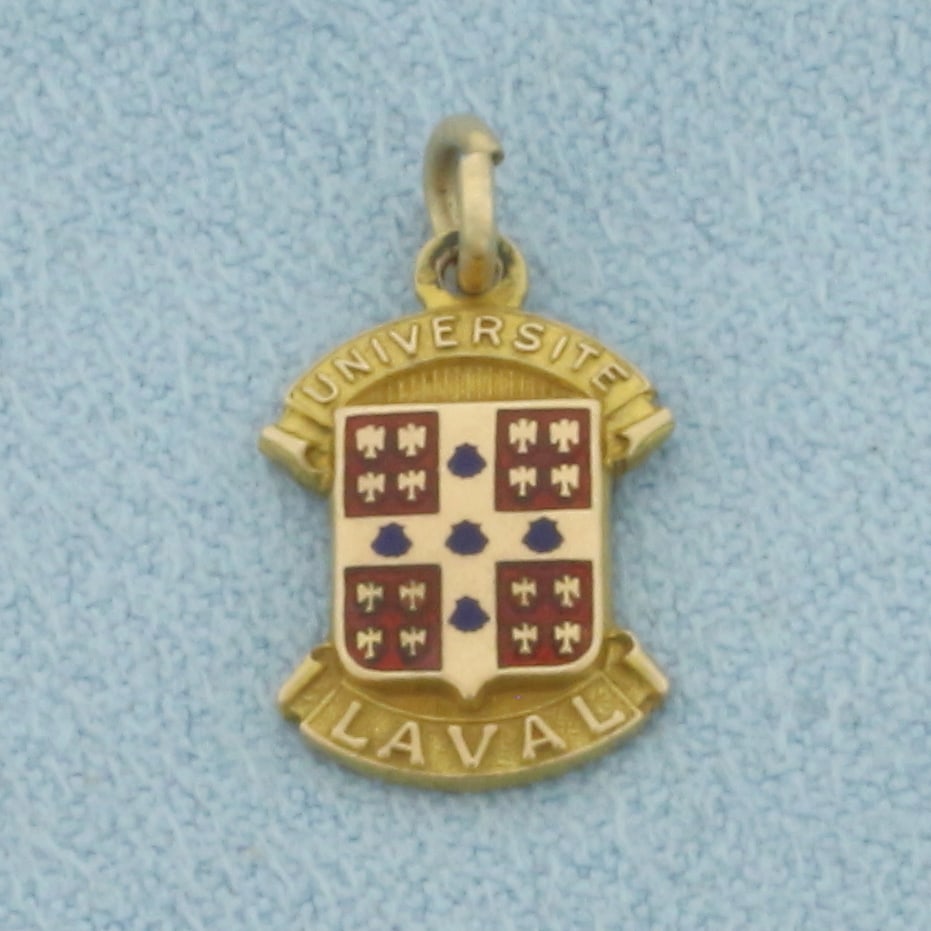 Antique Laval University Canada Charm in 10k Yellow Gold