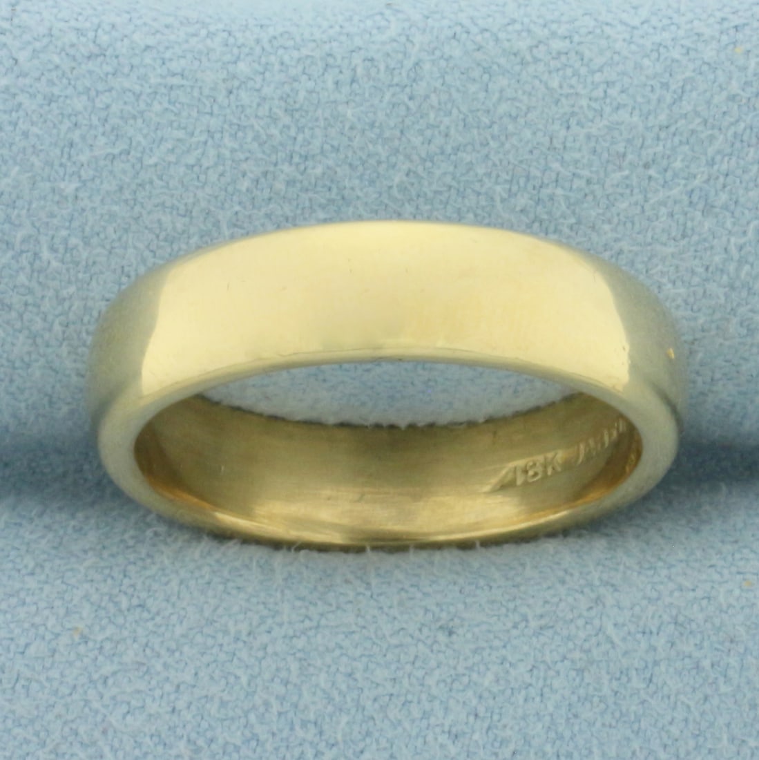 Mens Heavy High Polish Wedding Band Ring in 18K Yellow Gold: In 18k yellow gold. Measures 5.9mm wide. Size 11.5. 12.3g.