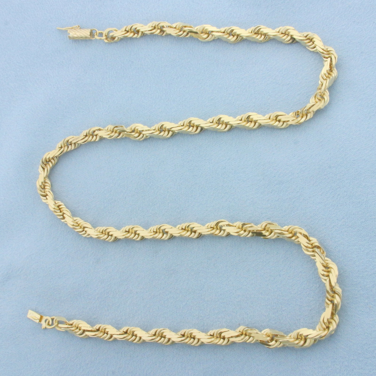 18 Inch Rope Link Chain Necklace in 14k Yellow Gold