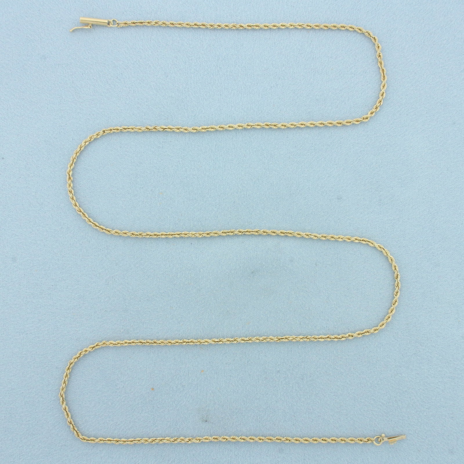 24 Inch Rope Link Chain Necklace in 14k Yellow Gold