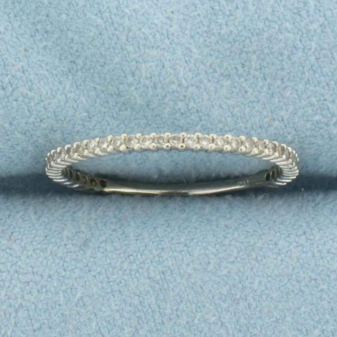 Thin Diamond Anniversary Band Ring in 14k White Gold