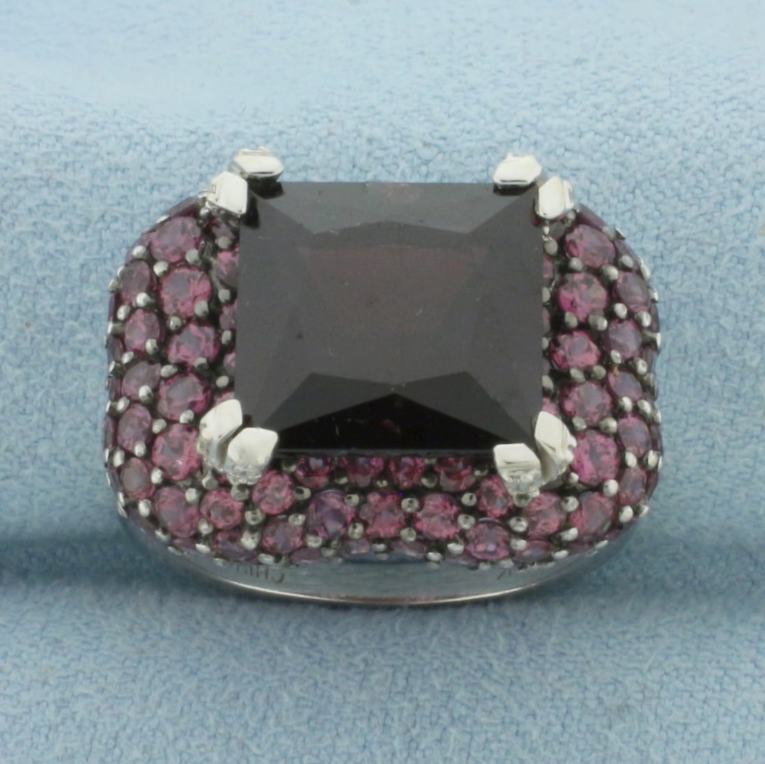 Rhodolite Garnet Statement Ring in 10k White Gold (1 of 4)