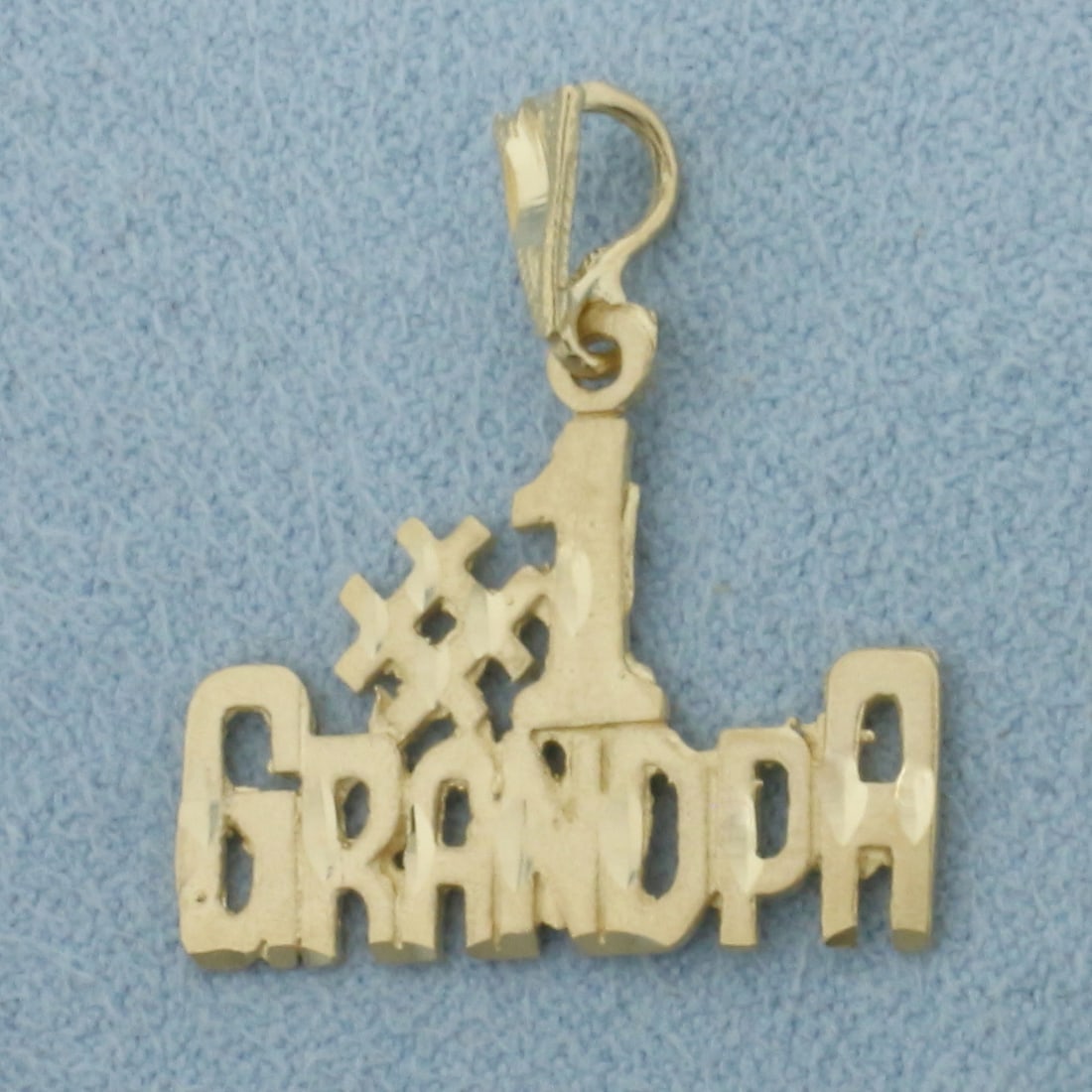 Number One #1 Grandpa Pendant in 14k Yellow Gold