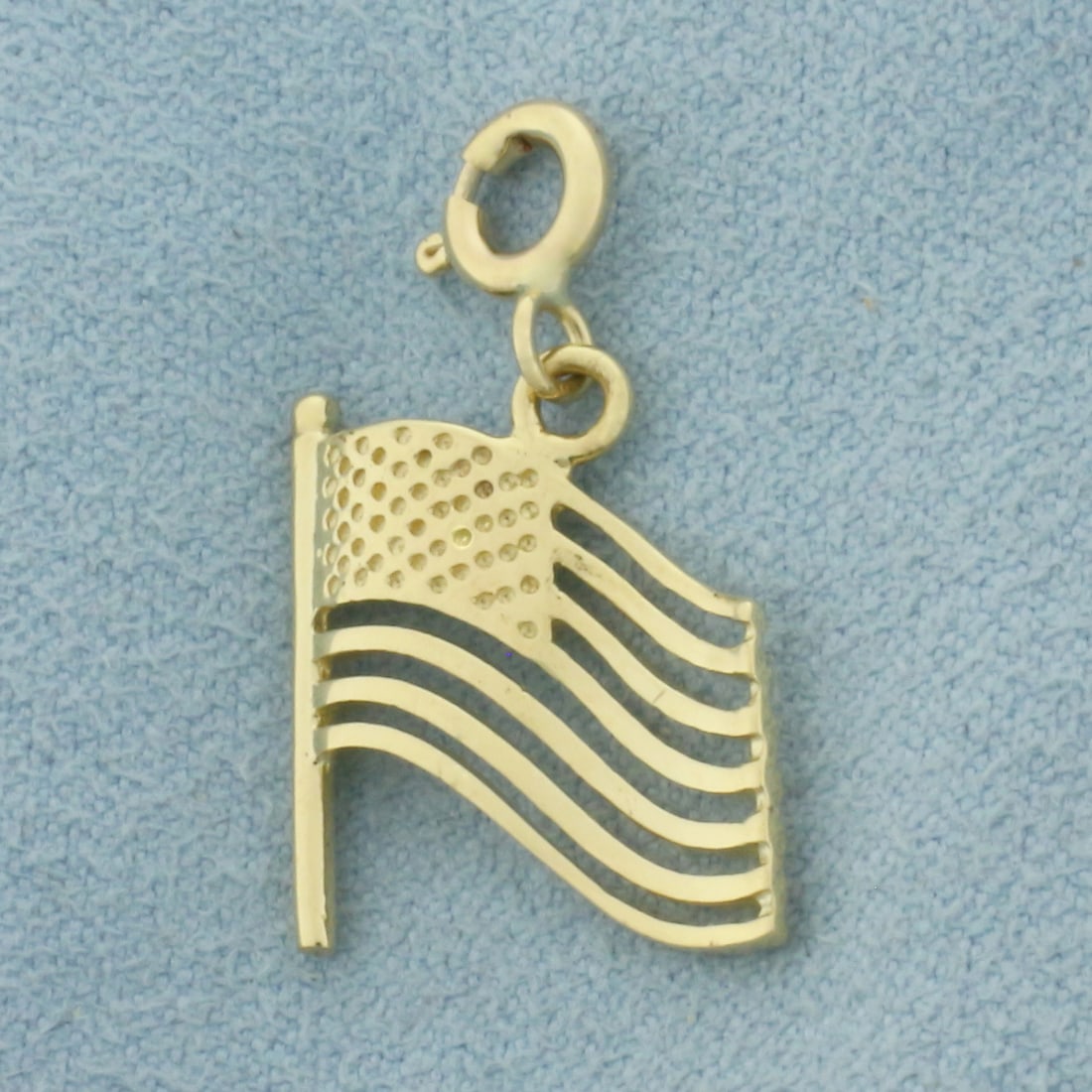 American Flag Charm in 14k Yellow Gold