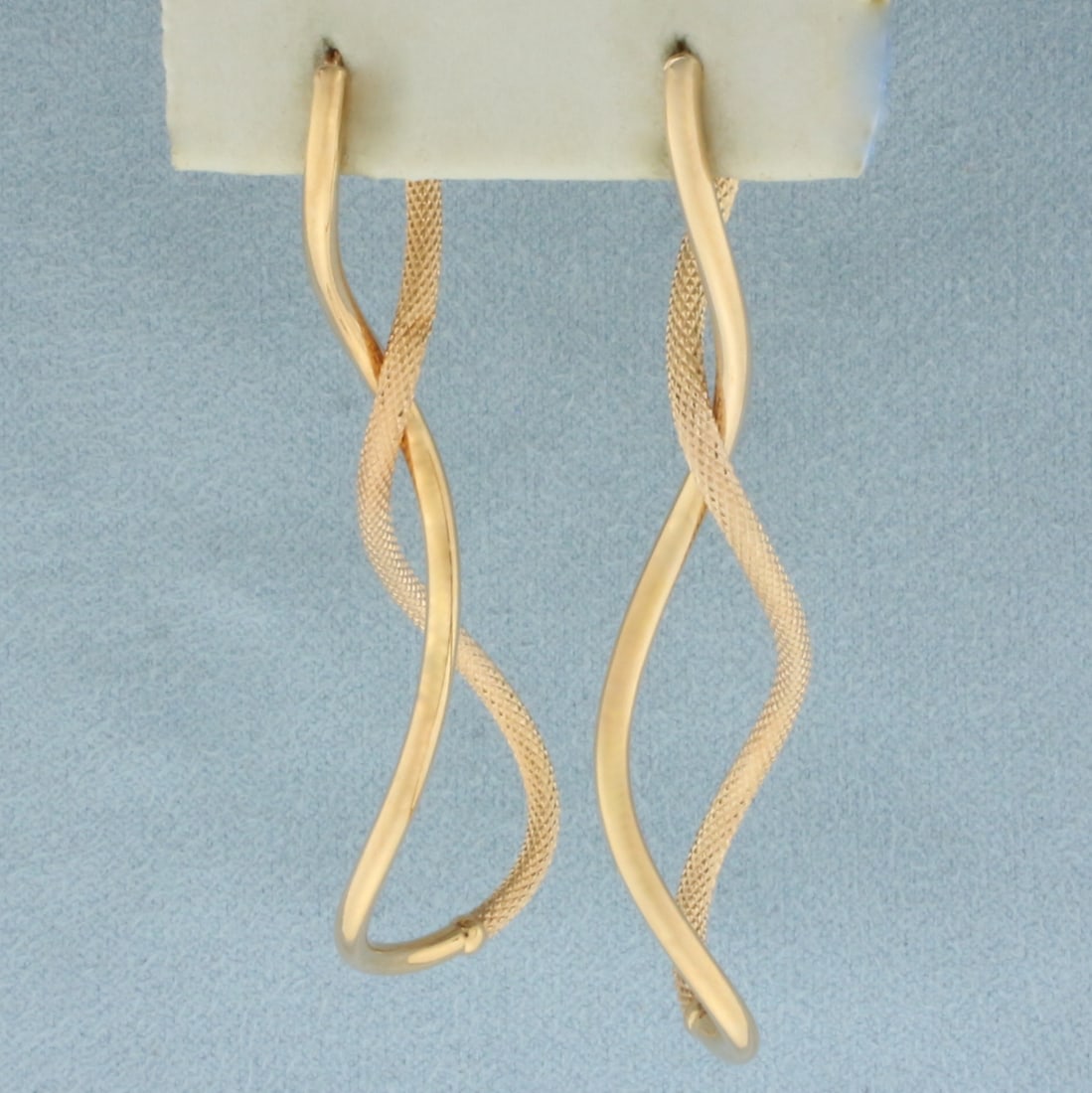 Double Twist Hoop Earrings in 10k Rose Gold