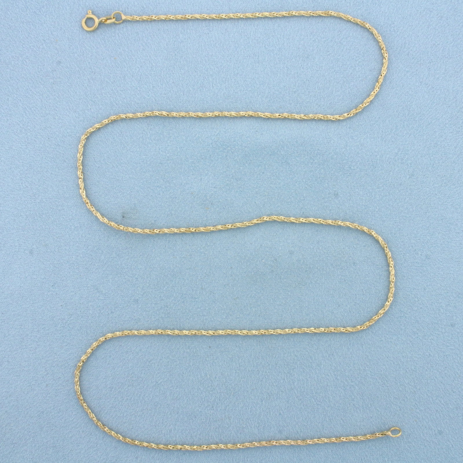 23 Inch Wheat Twist Link Chain Necklace in 18k Yellow Gold